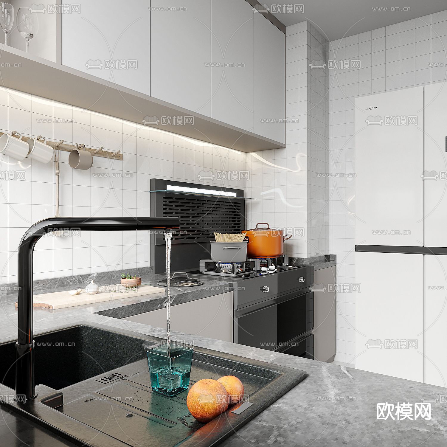 现代简约客餐厅3d模型