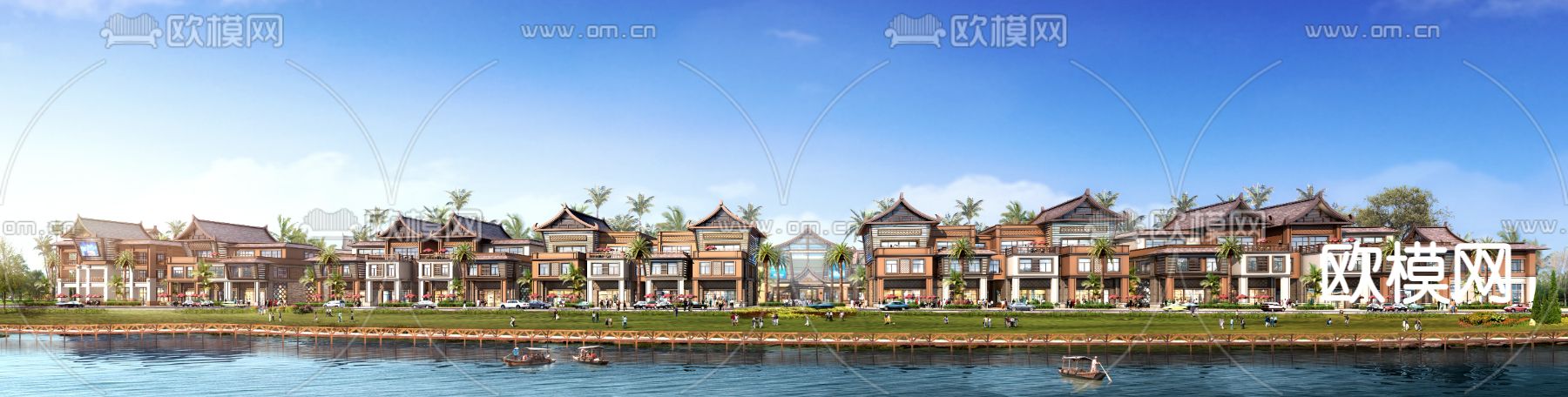 东南亚商业街3d模型下载