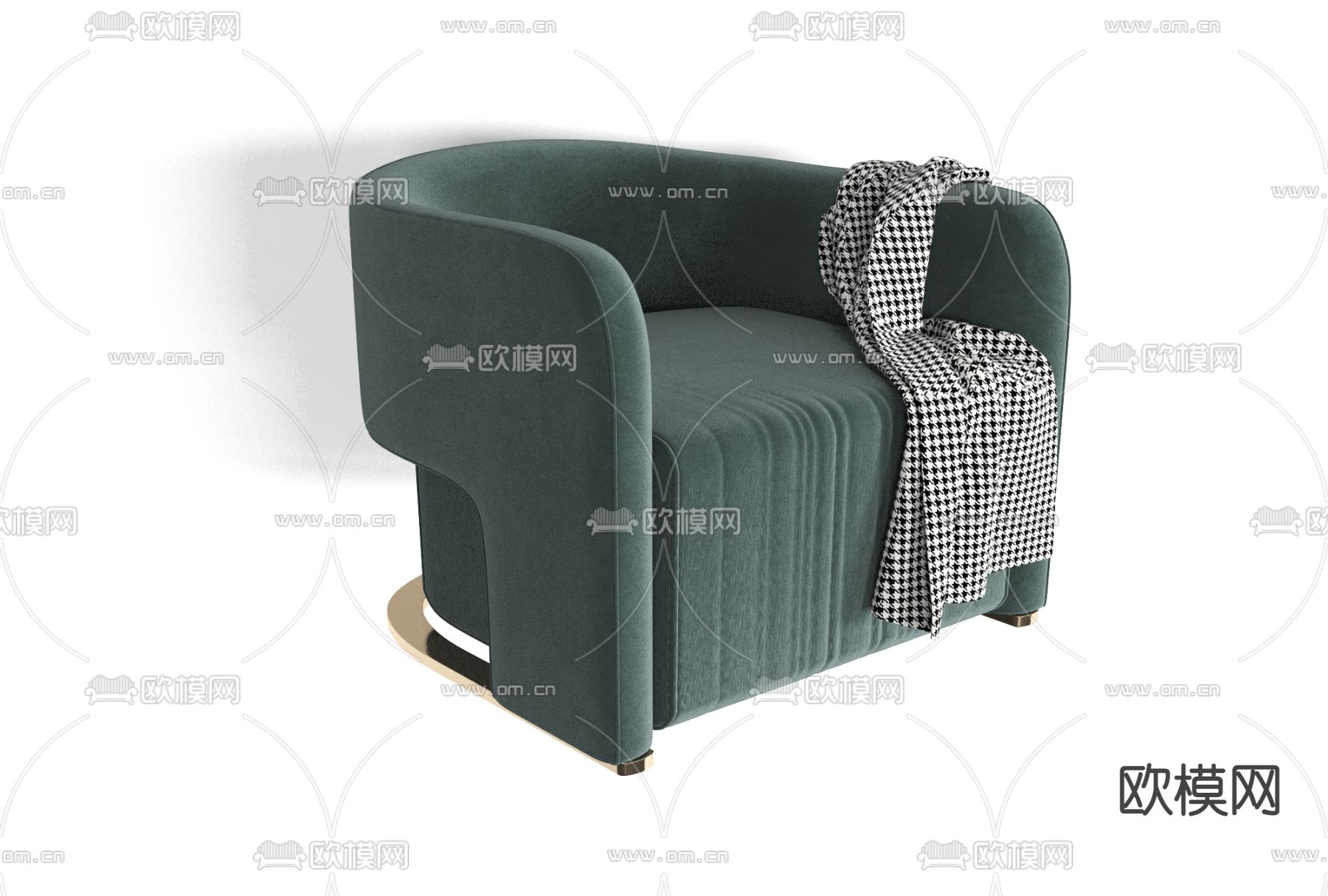 现代布艺休闲沙发免费3d模型下载