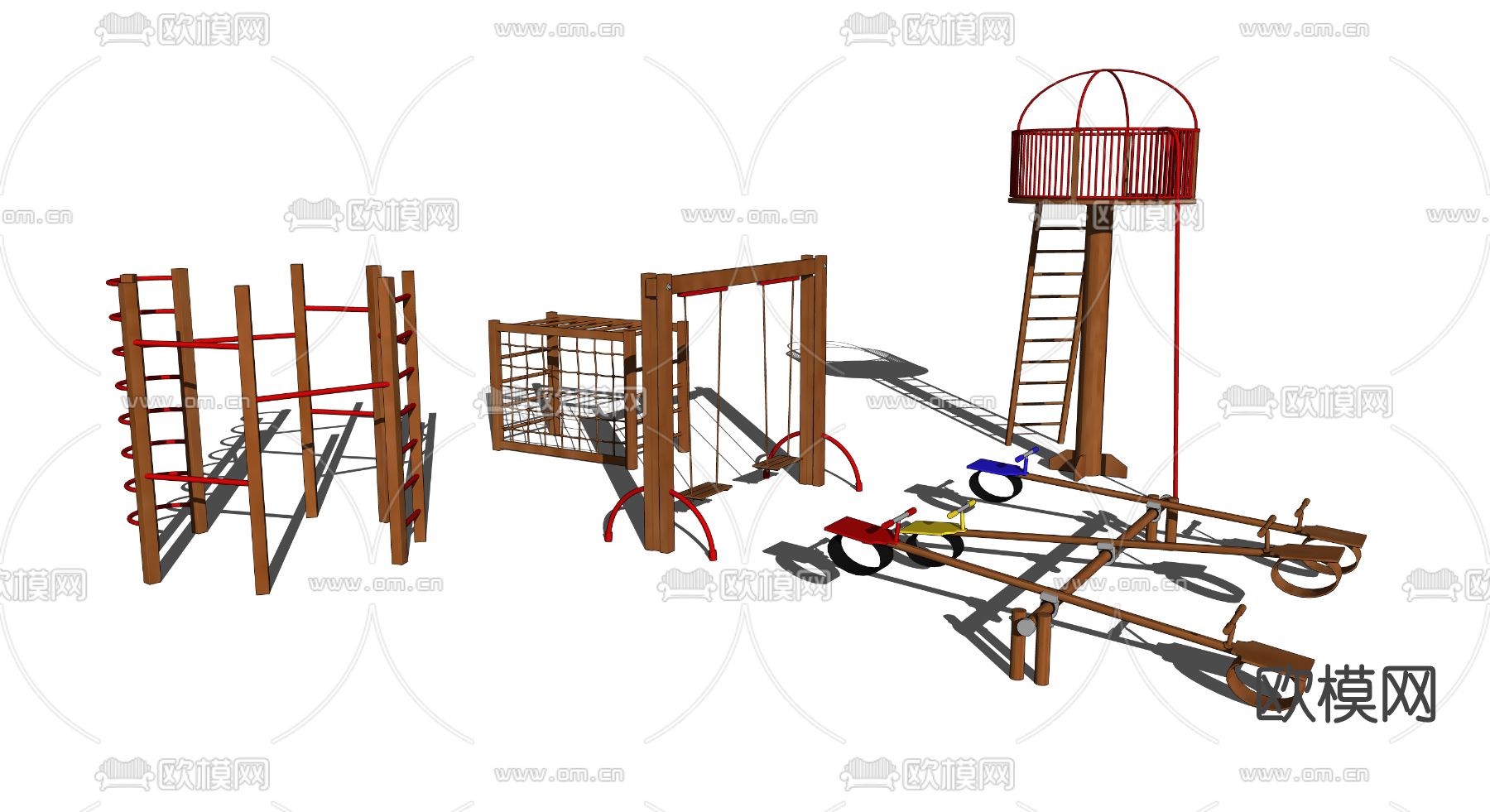 现代健身器材su模型下载