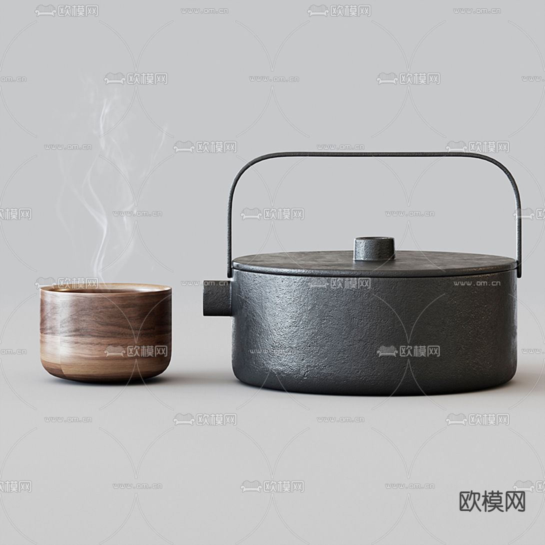 新中式茶具3d模型