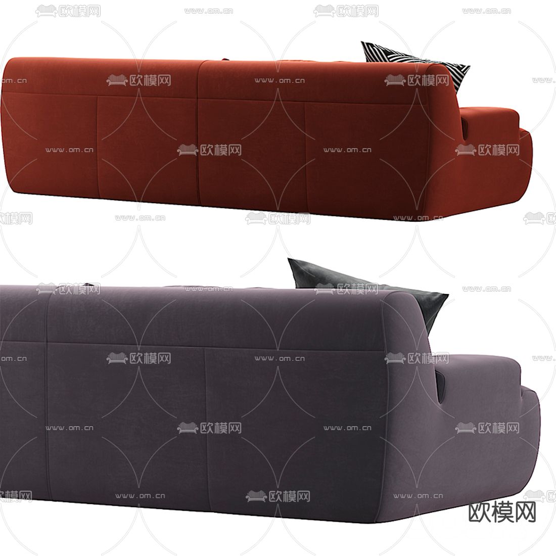 BAXTER 现代布艺双人沙发3d模型