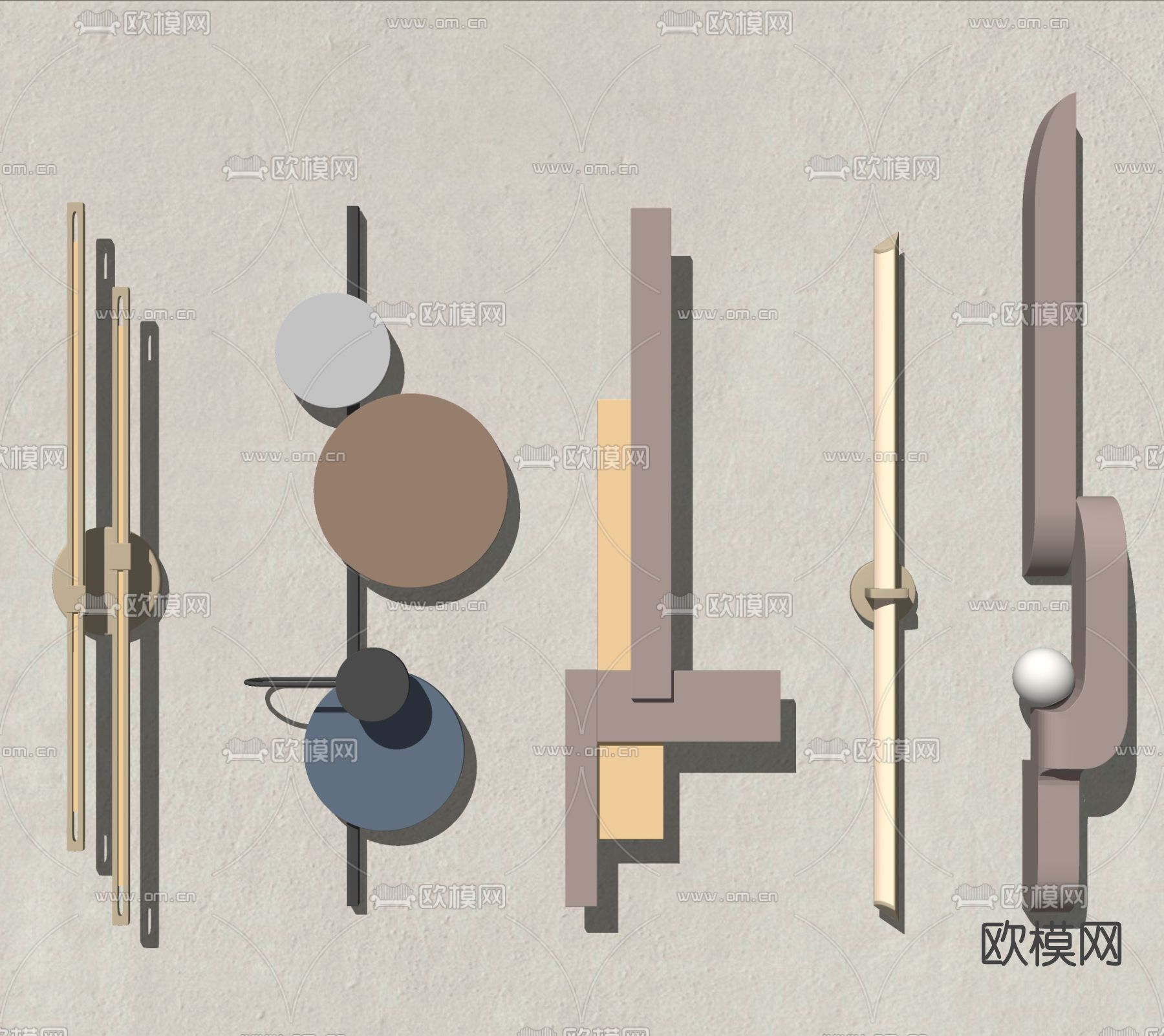 现代时尚壁灯su模型