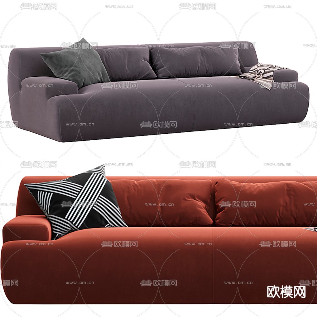 BAXTER 现代布艺双人沙发3d模型