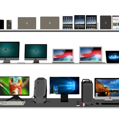  现代台式电脑笔记本电脑su模型 