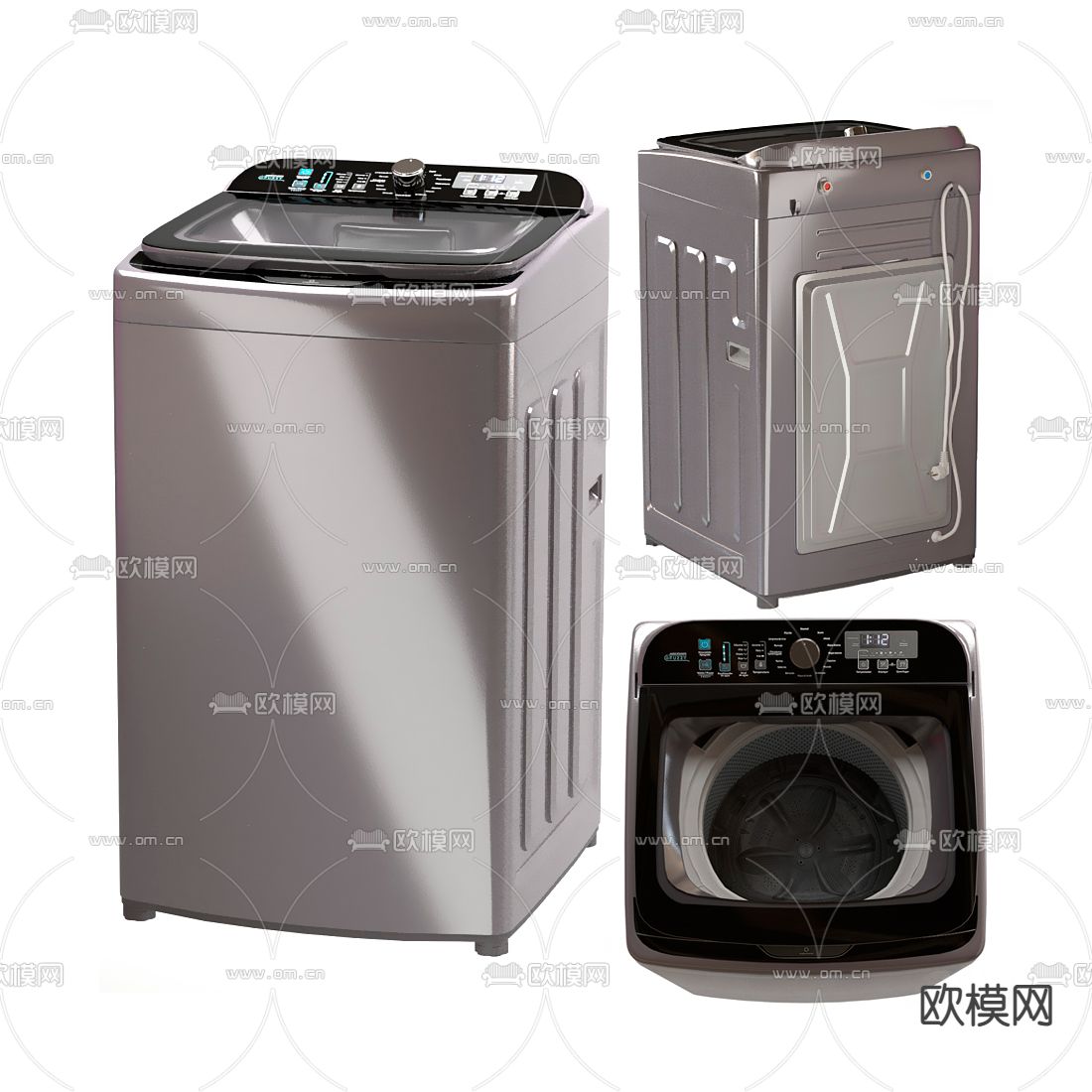 现代直筒洗衣机3d模型