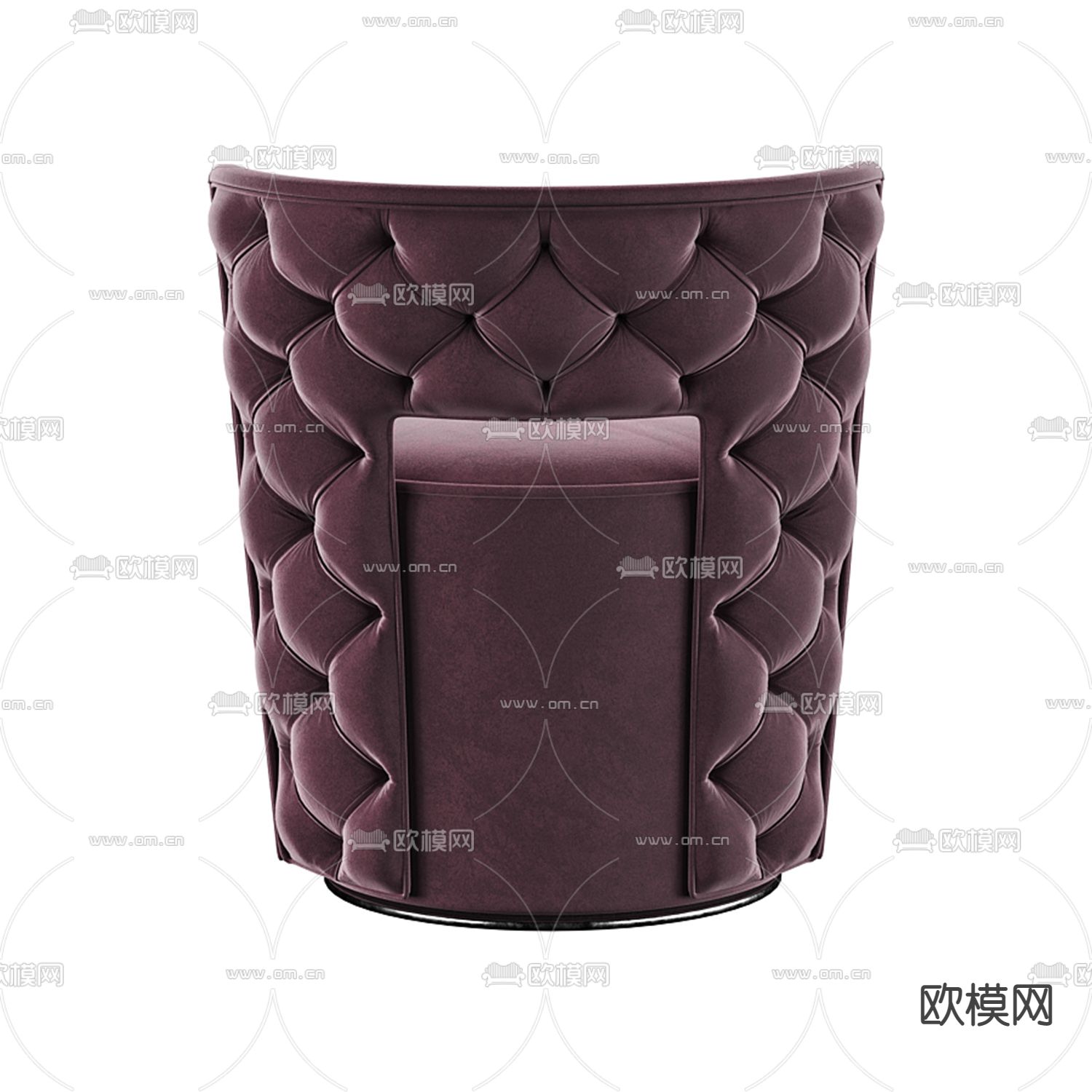 简欧布艺单人沙发3d模型下载（渲染图2）