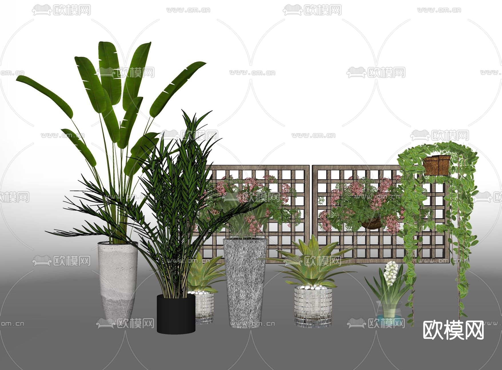 现代绿植盆栽su模型