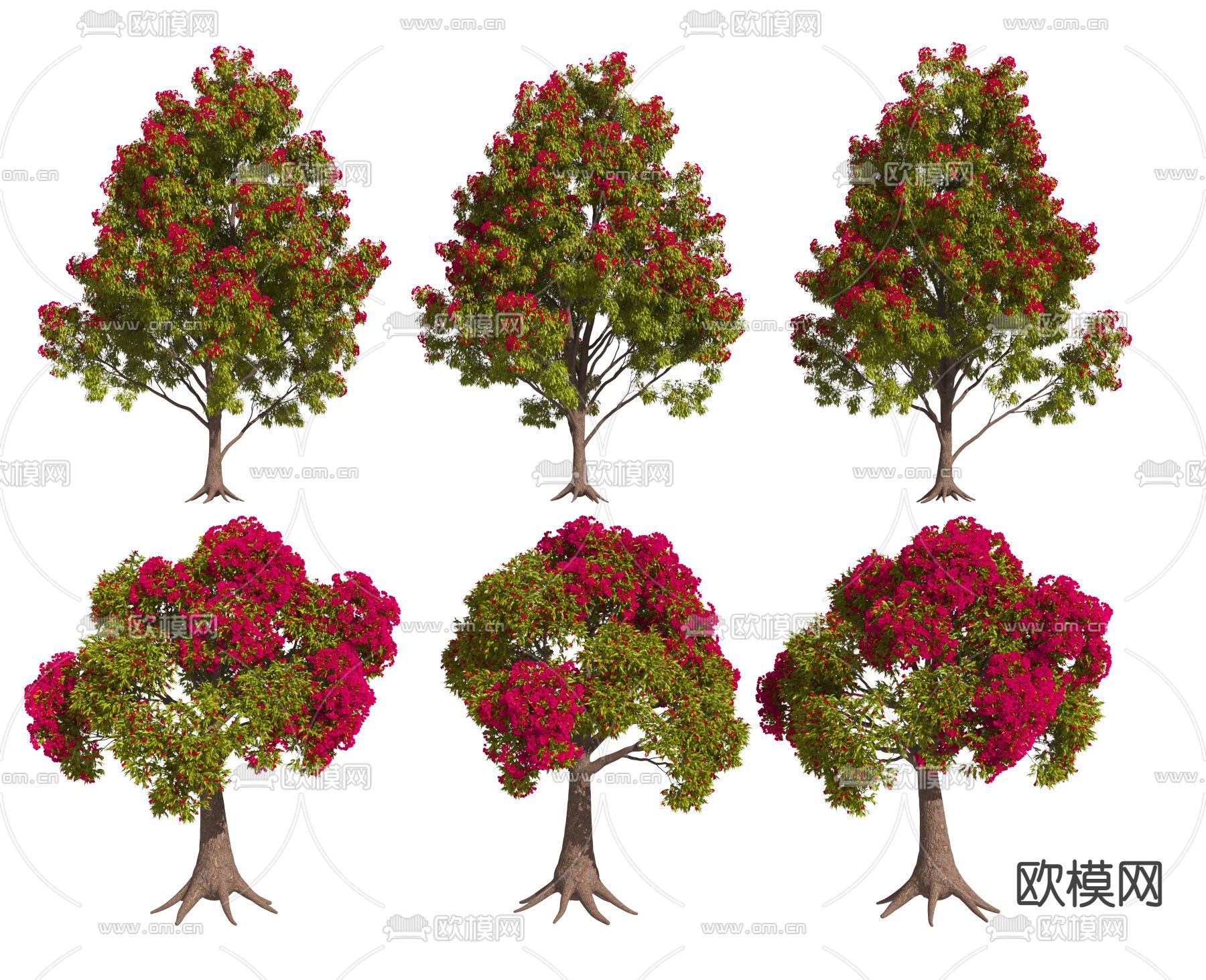 现代景观树3d模型下载