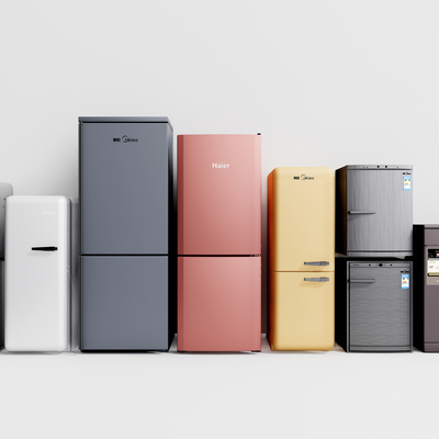  现代小型冰箱su模型 