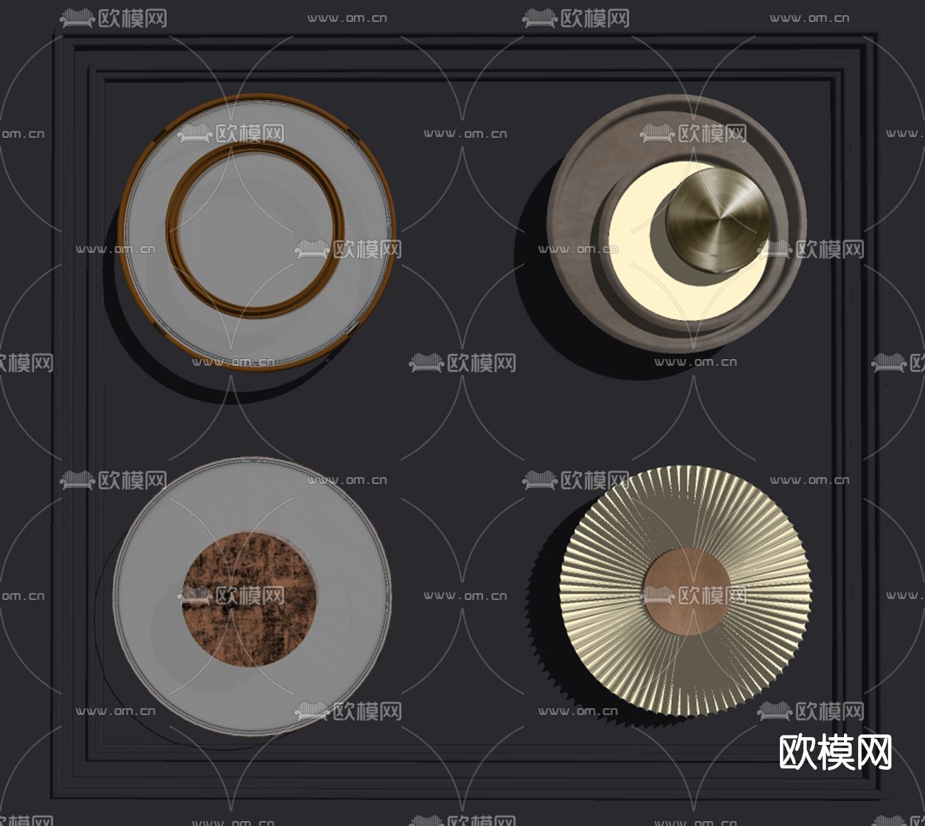 现代金属壁灯su模型