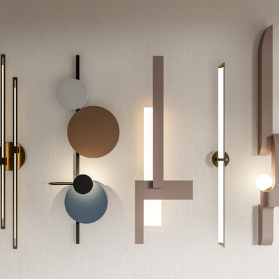 现代时尚壁灯su模型