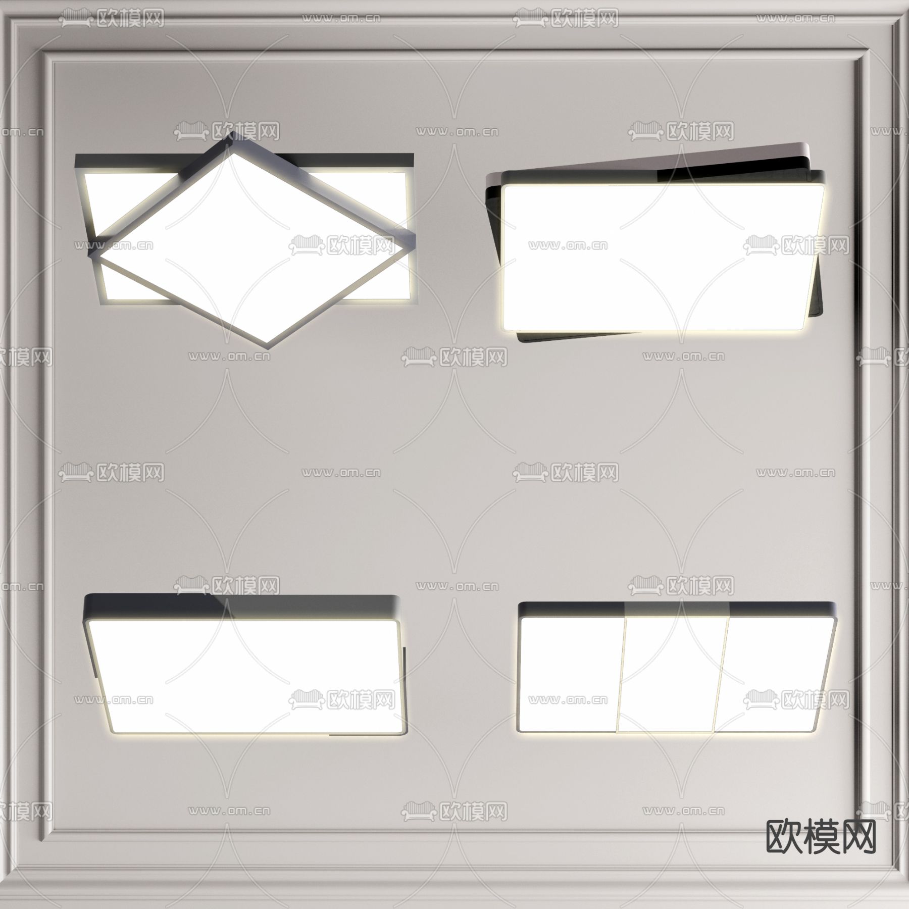 现代轻奢吸顶灯3d模型
