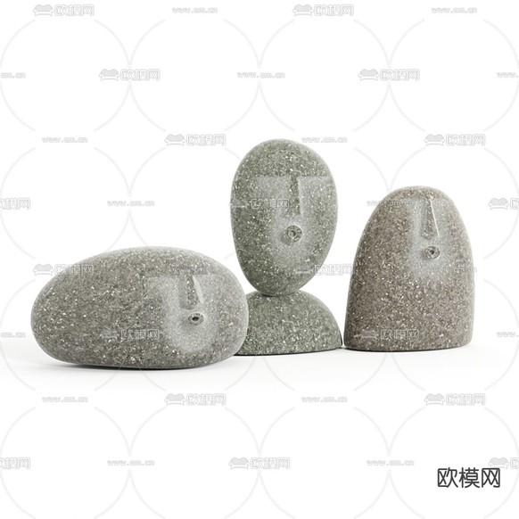 现代抽象雕塑摆件3d模型下载(渲染图4)