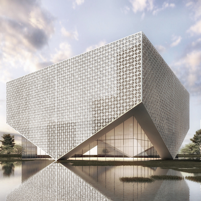 展馆建筑外观模型