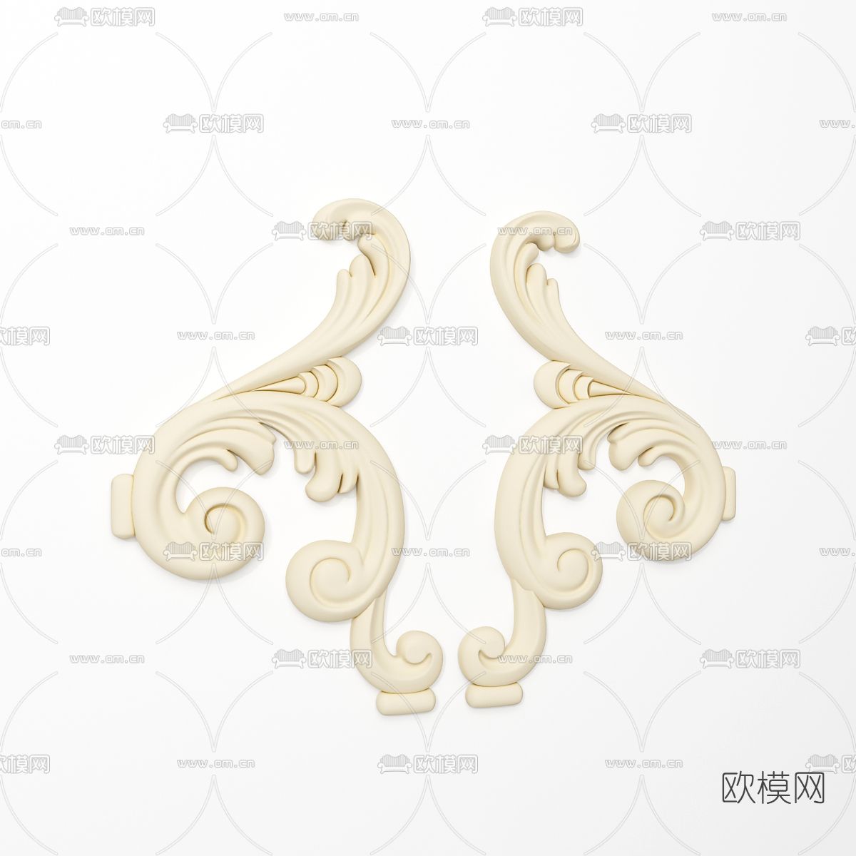 简欧石膏线条免费3d模型下载