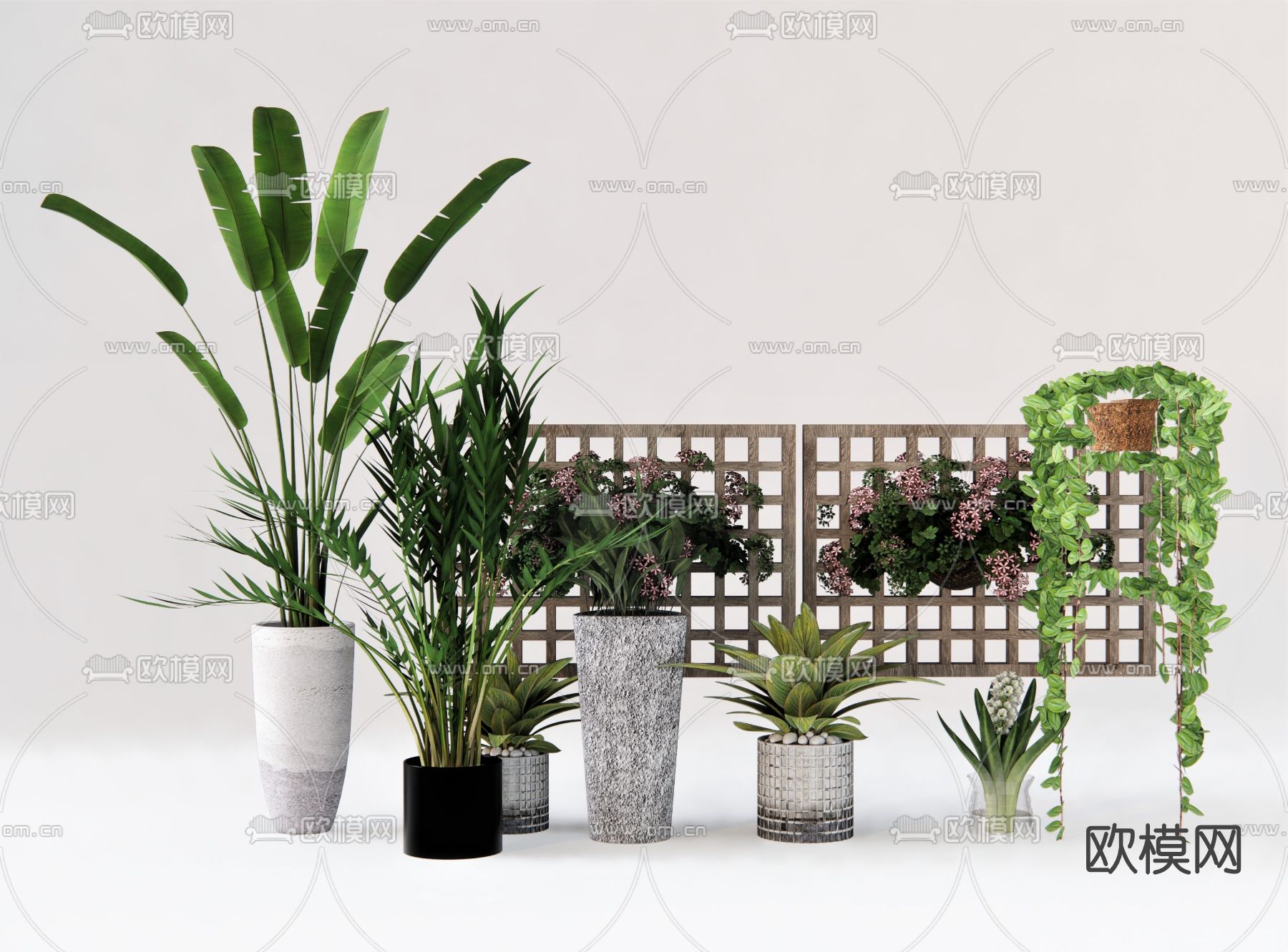 现代绿植盆栽su模型