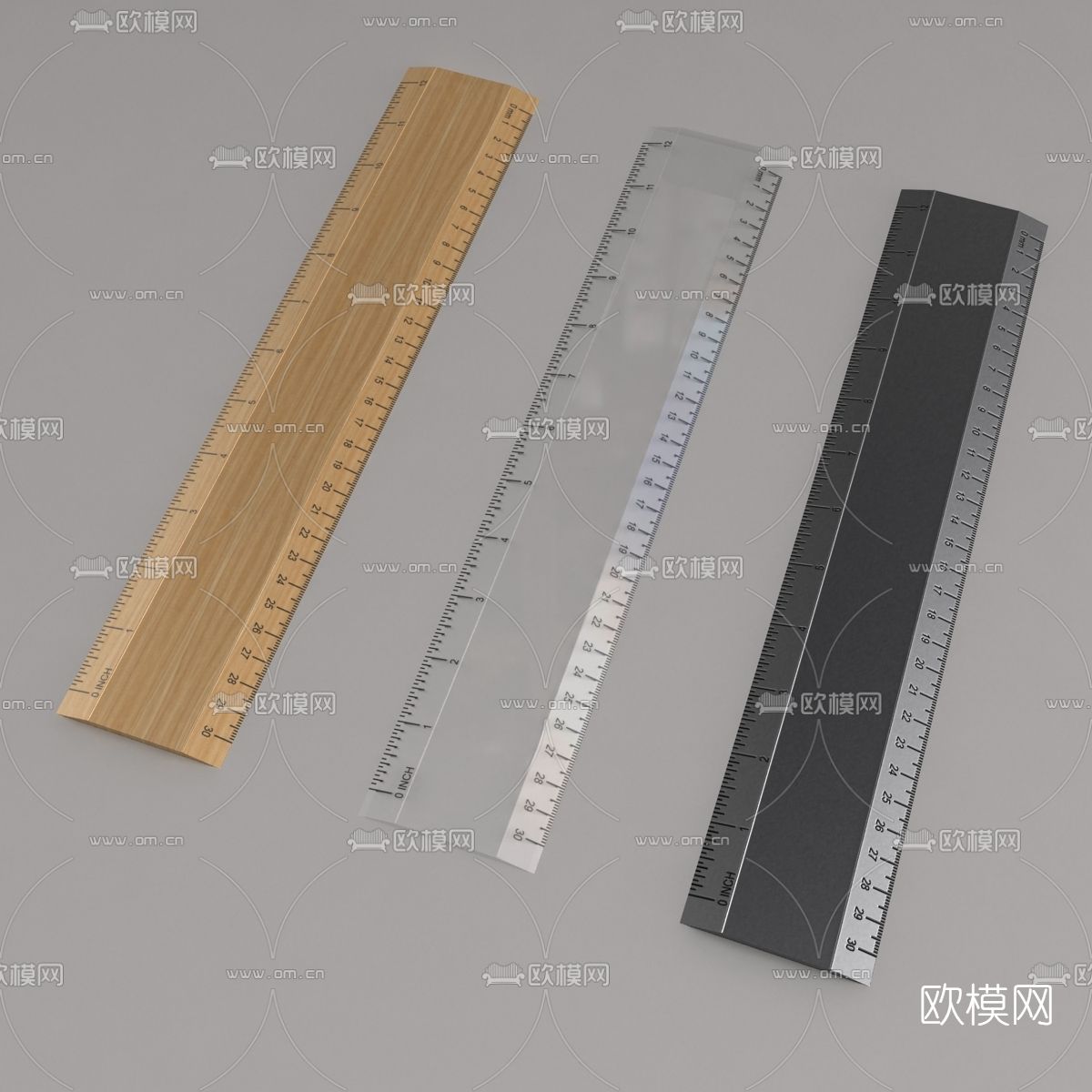 现代尺子免费3d模型下载