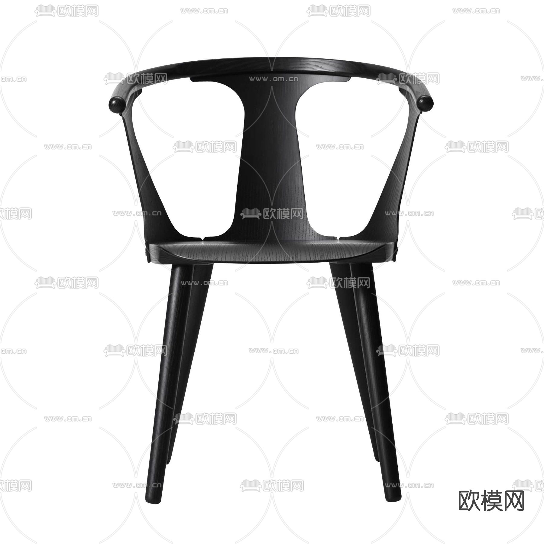 现代实木单椅su模型下载（渲染图1）