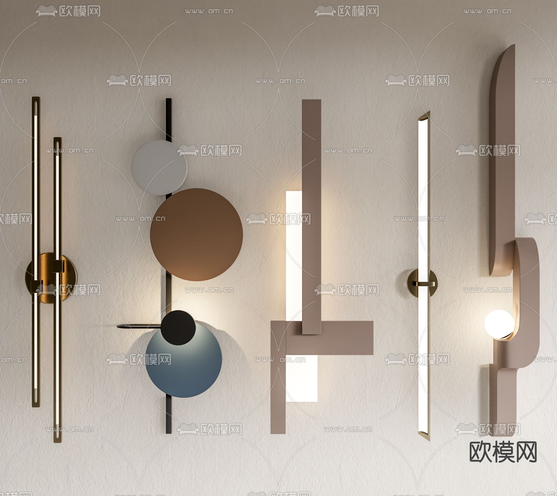现代时尚壁灯su模型