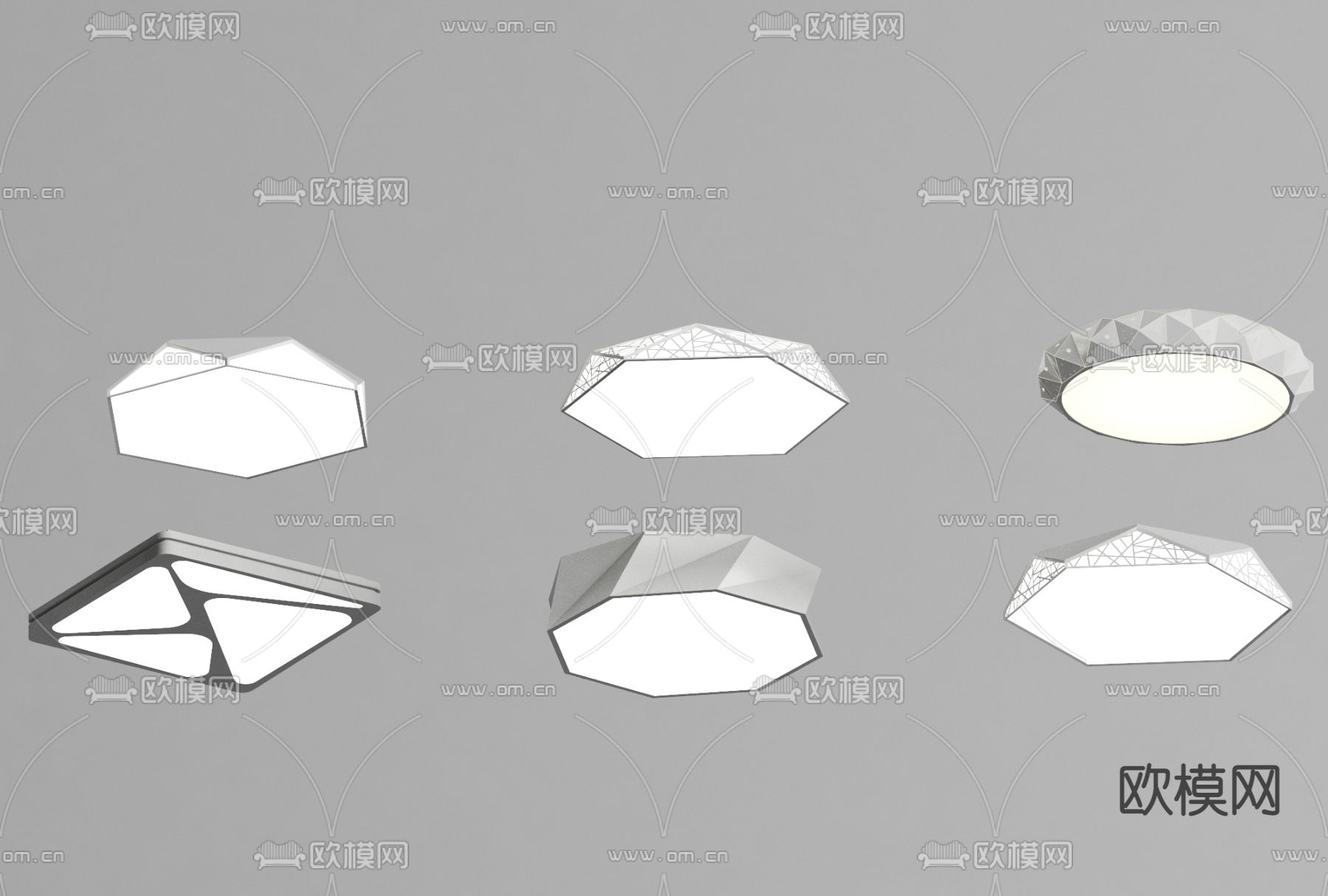 现代简约吸顶灯免费3d模型下载