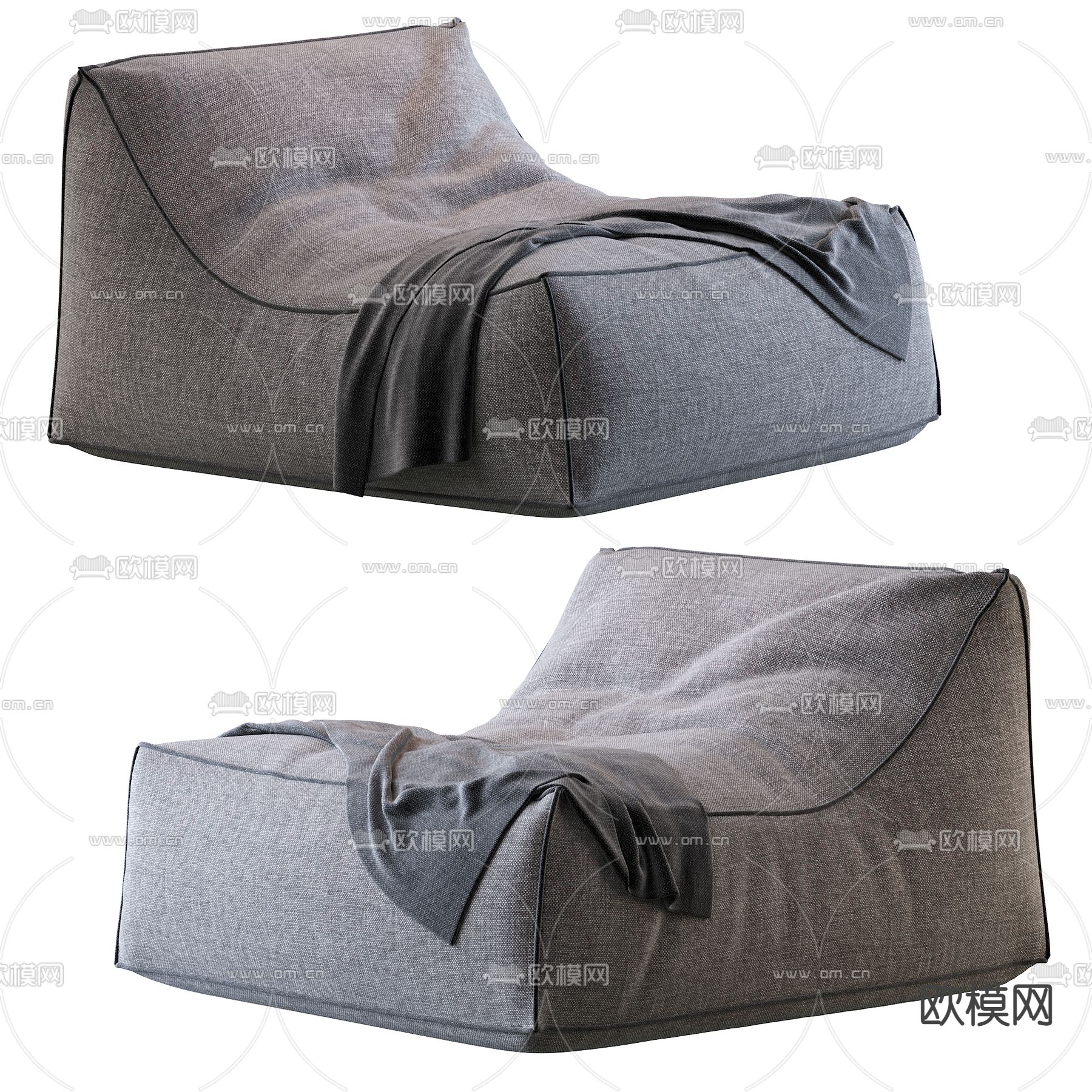 现代布艺懒人沙发3d模型下载