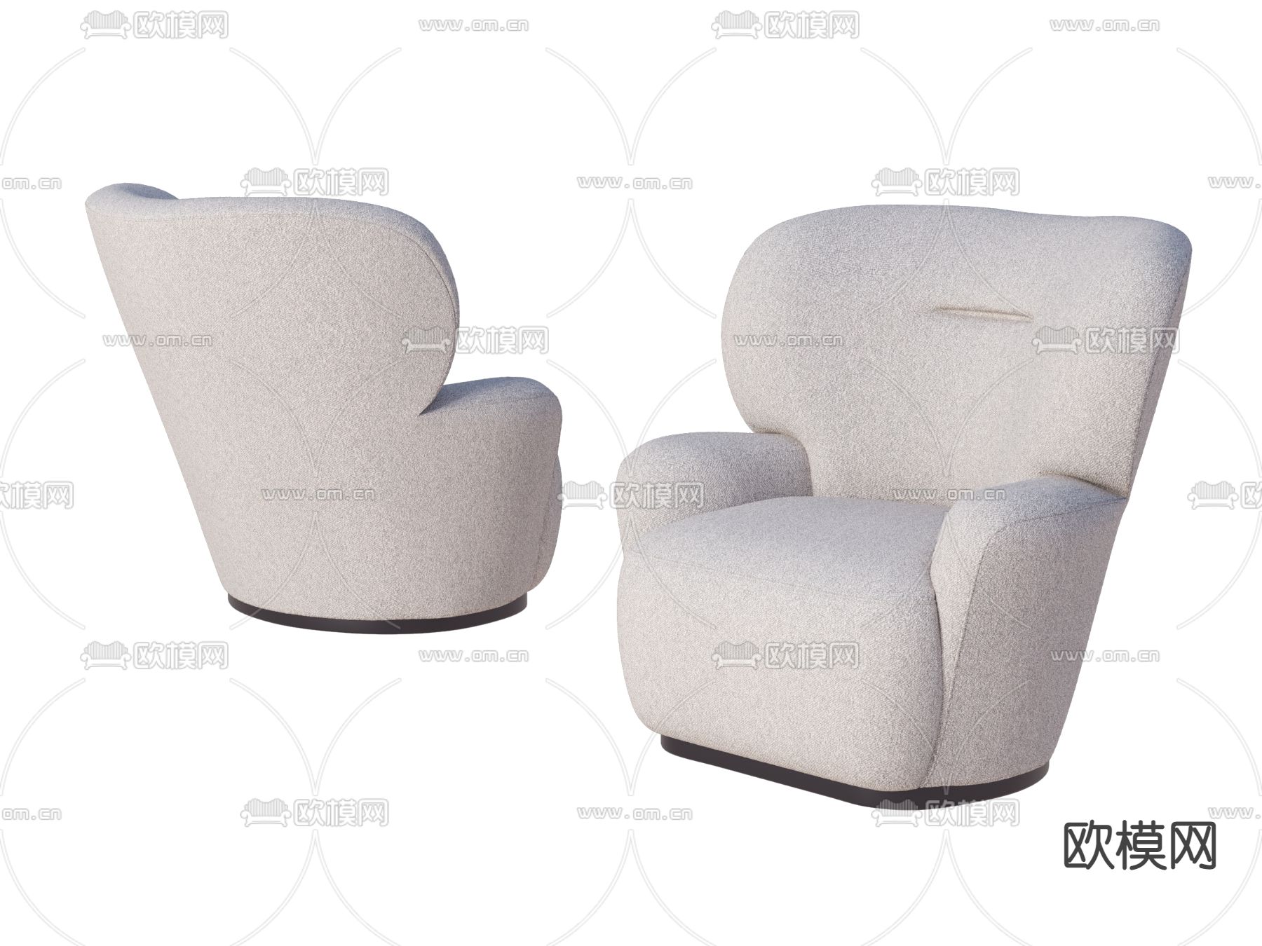 现代布艺休闲沙发3d模型