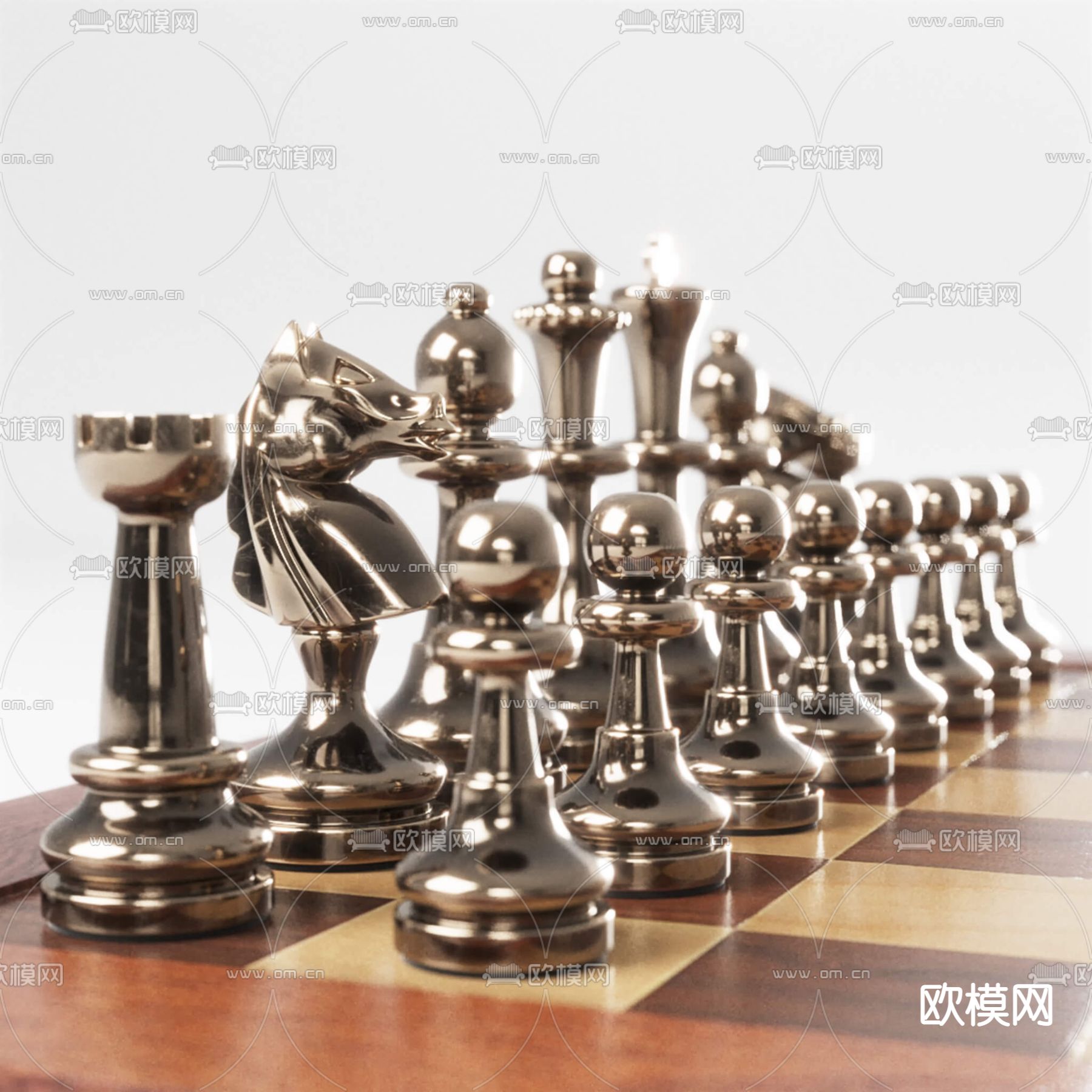 现代国际象棋3d模型下载（渲染图1）