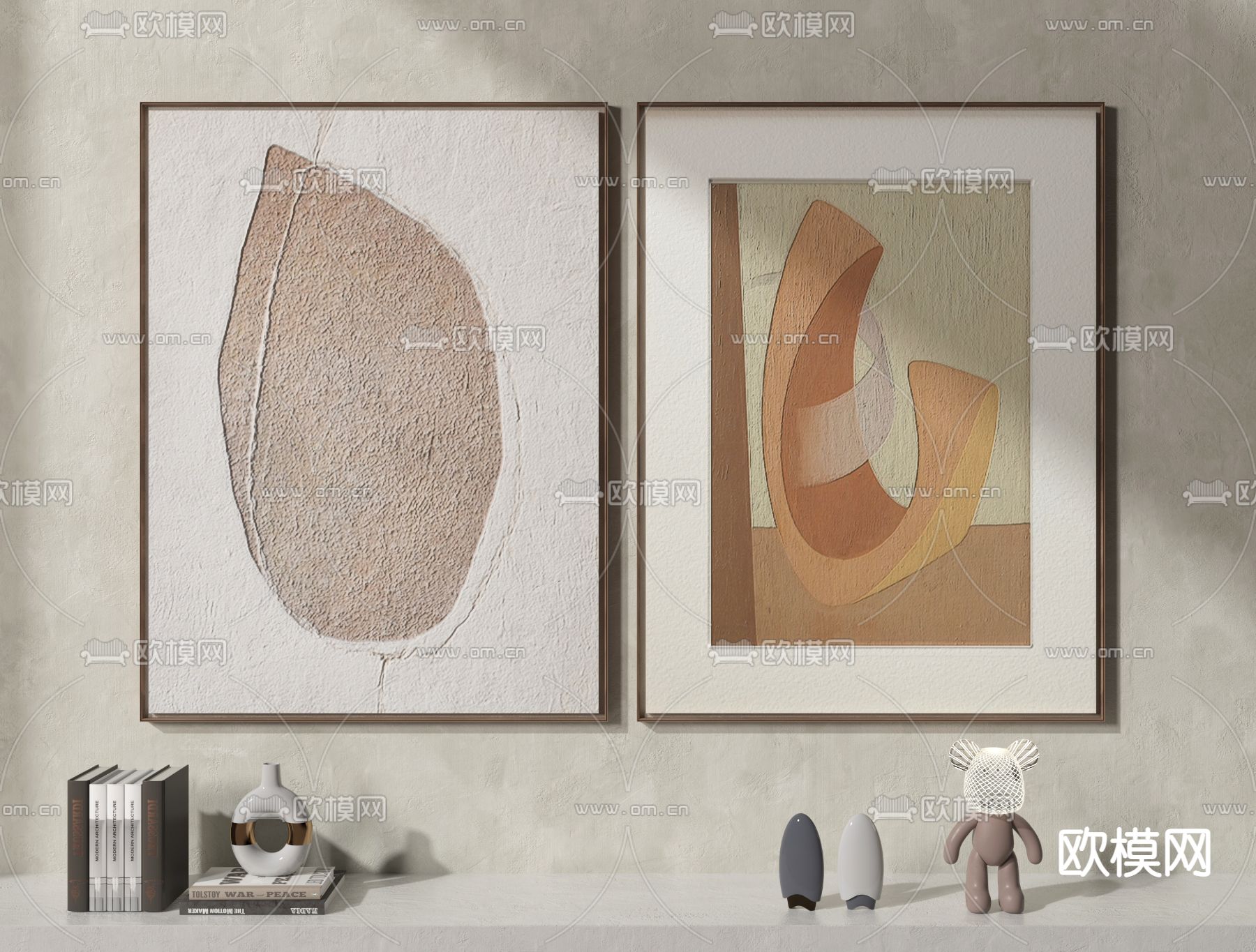 现代抽象装饰画3d模型