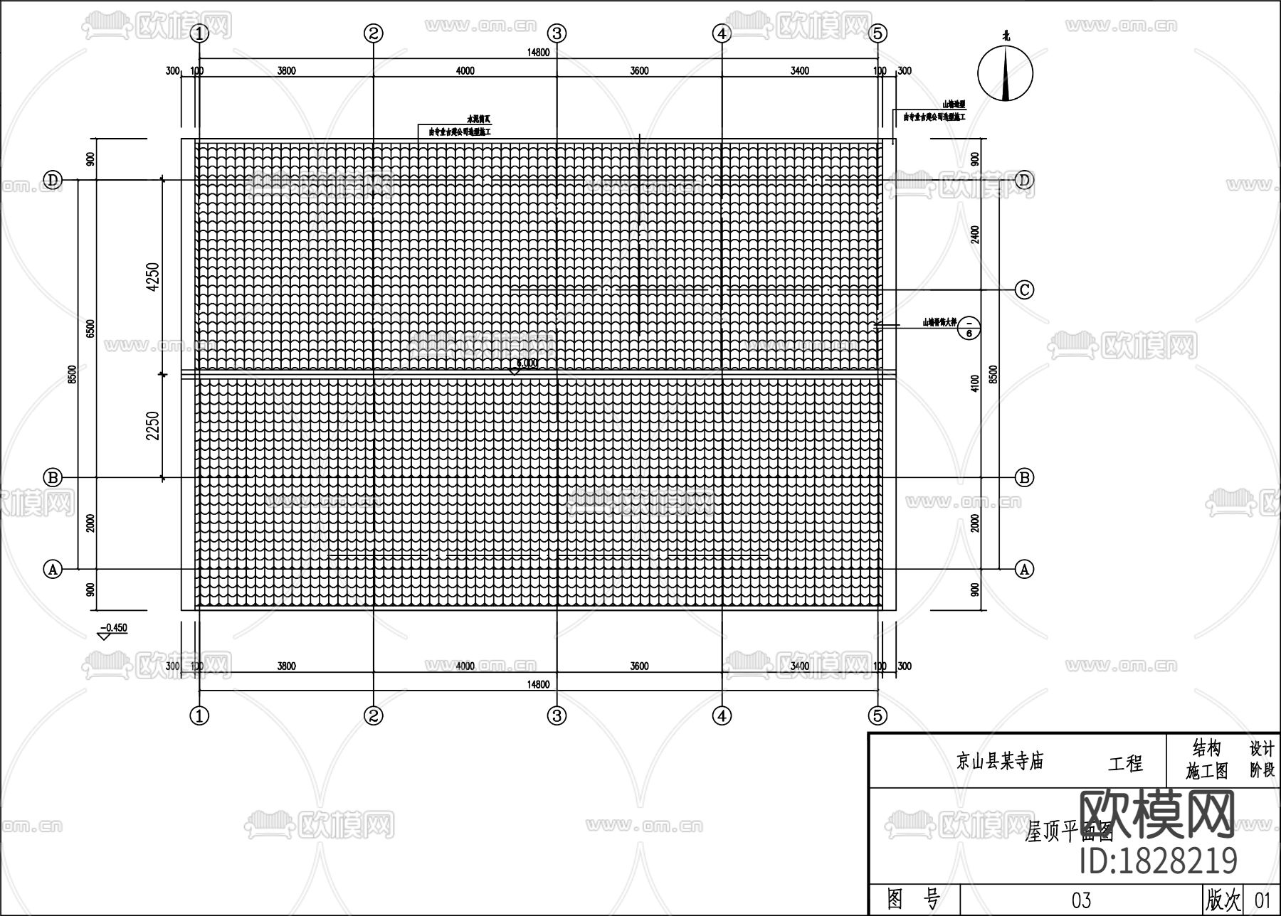 古建寺庙cad施工图下载（渲染图2）