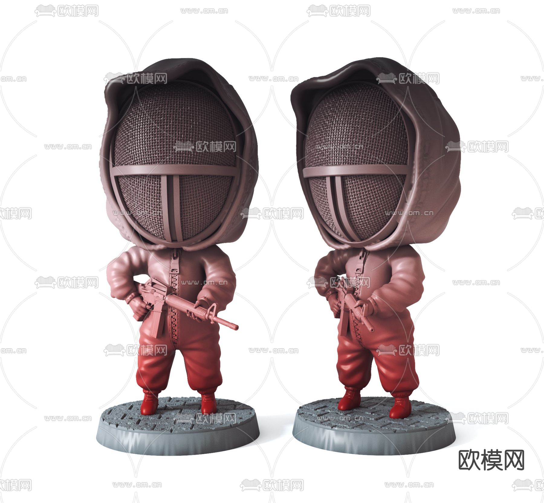 现代鱿鱼游戏潮玩公仔3d模型下载