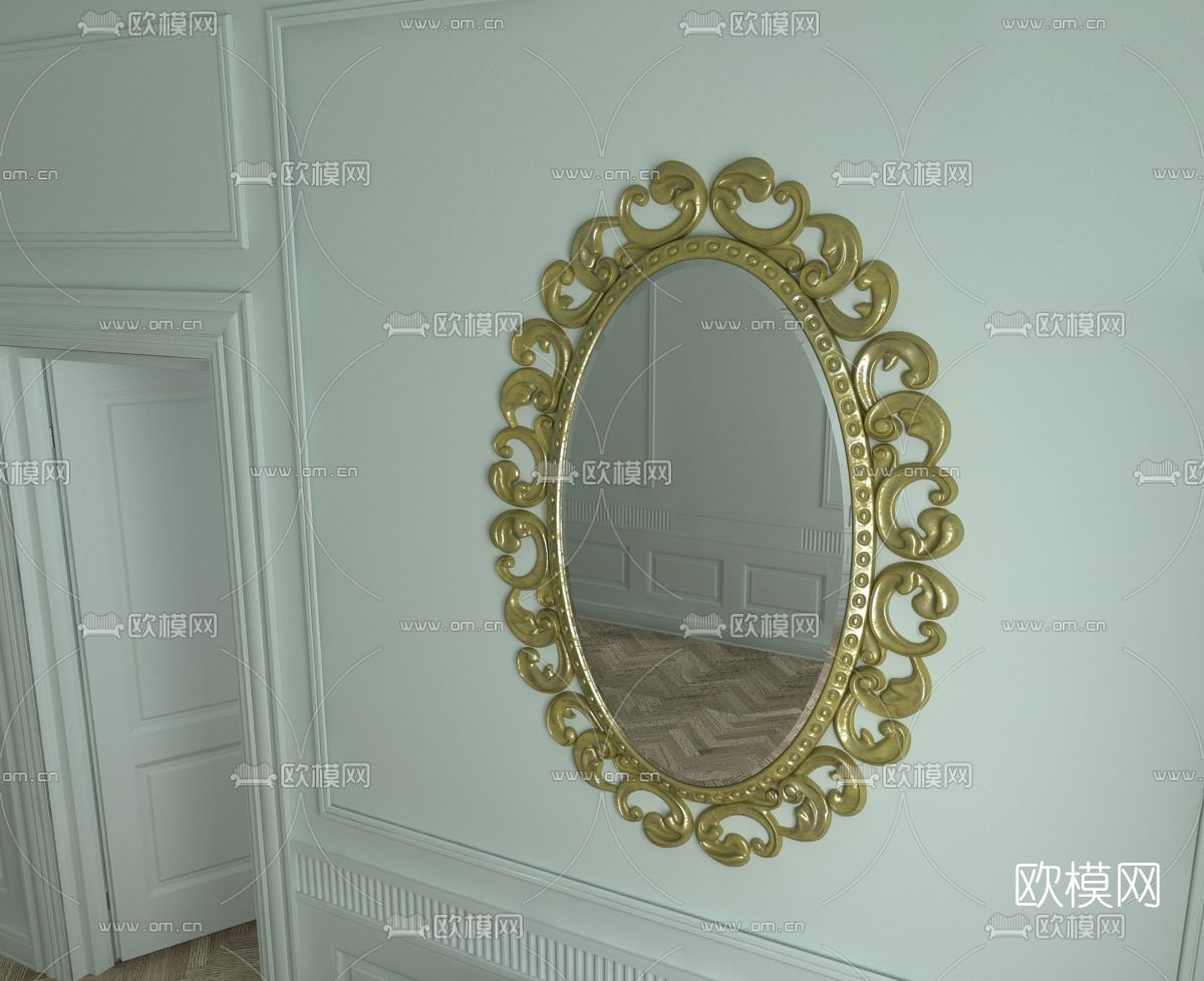简欧轻奢镜子免费3d模型下载