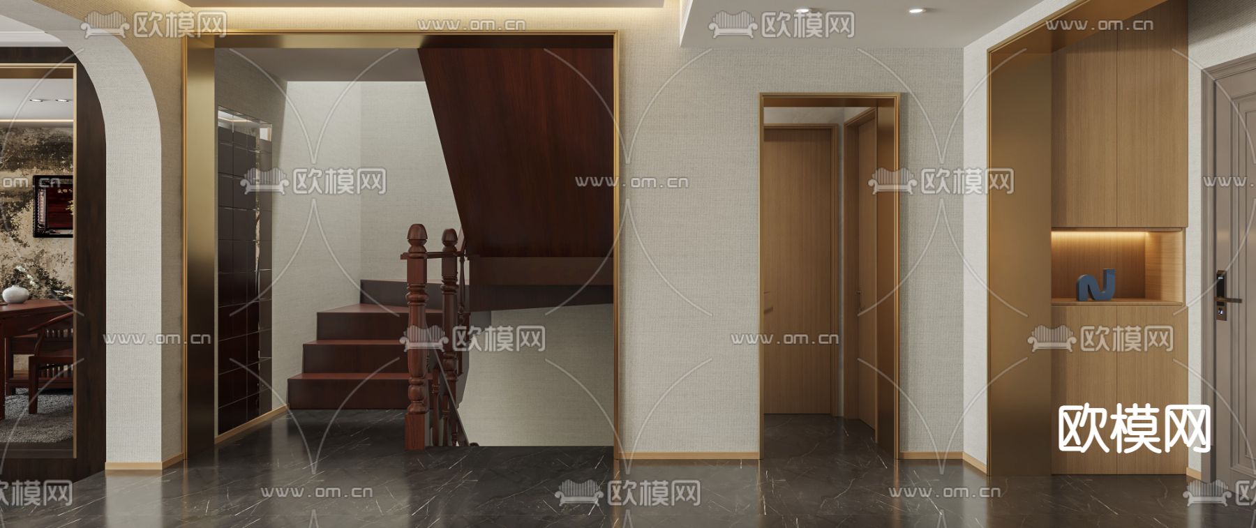 后现代跃式客餐厅3d模型下载（渲染图5）