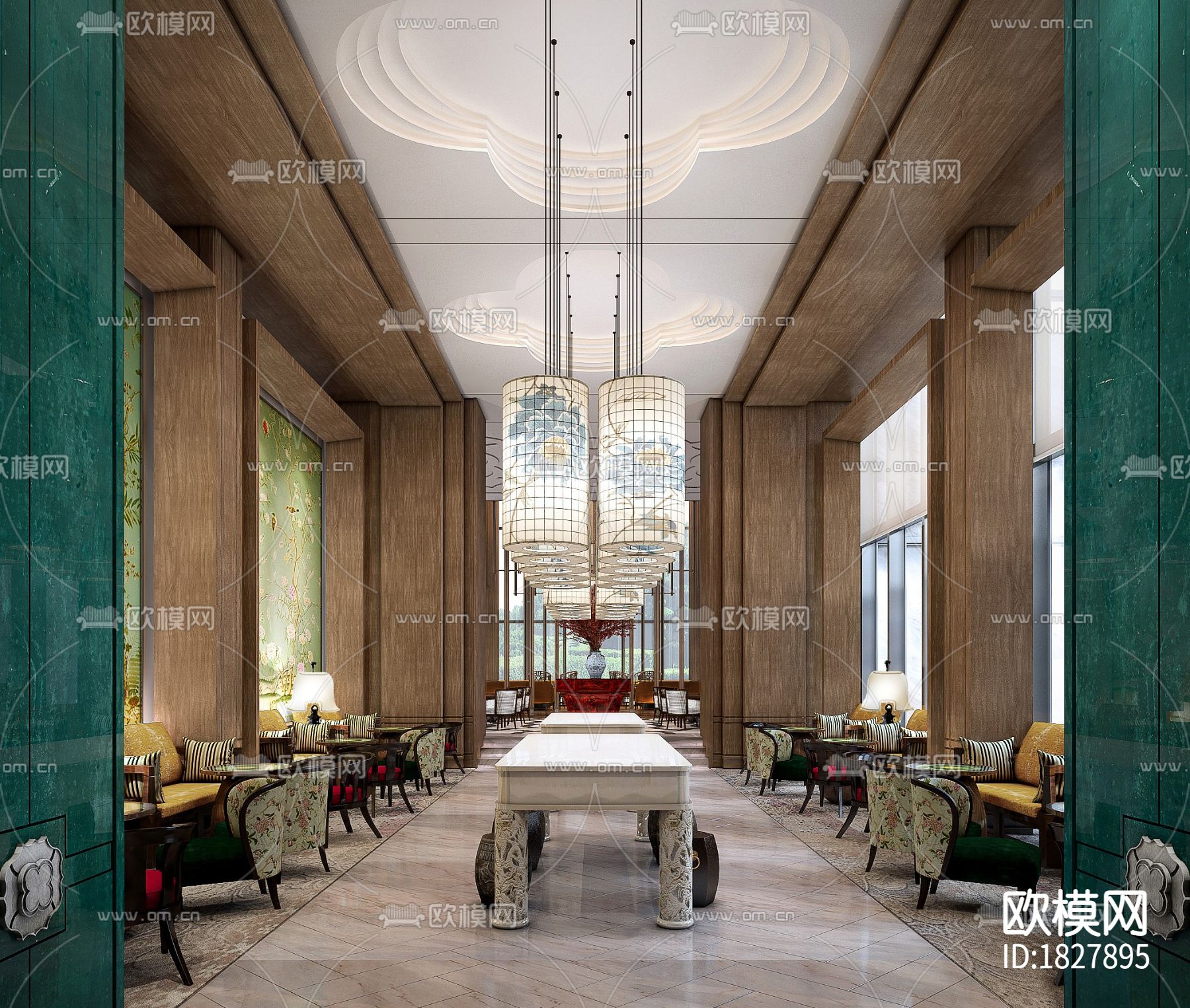 苏州柏悦酒店cad施工图下载（渲染图1）