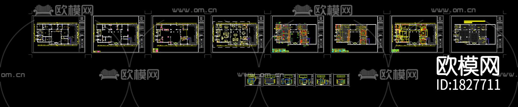 175㎡样板间cad施工图下载（渲染图1）