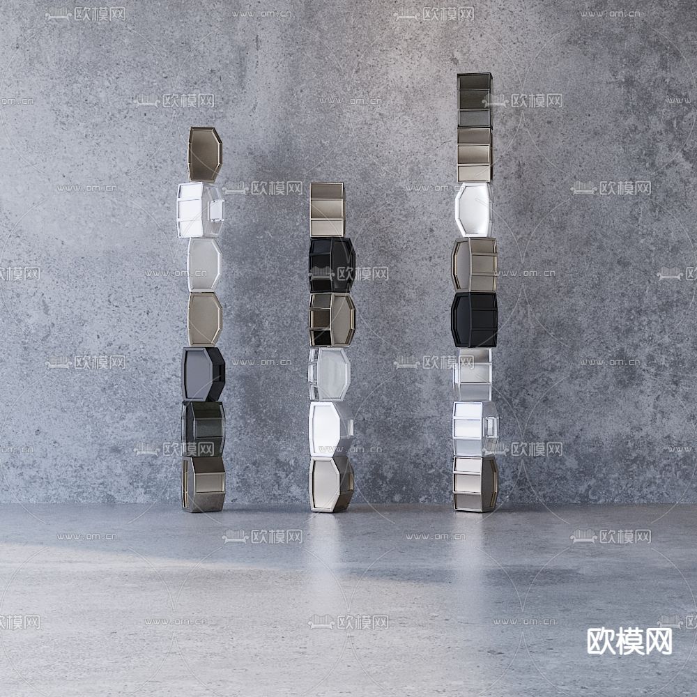 现代艺术雕塑免费3d模型下载