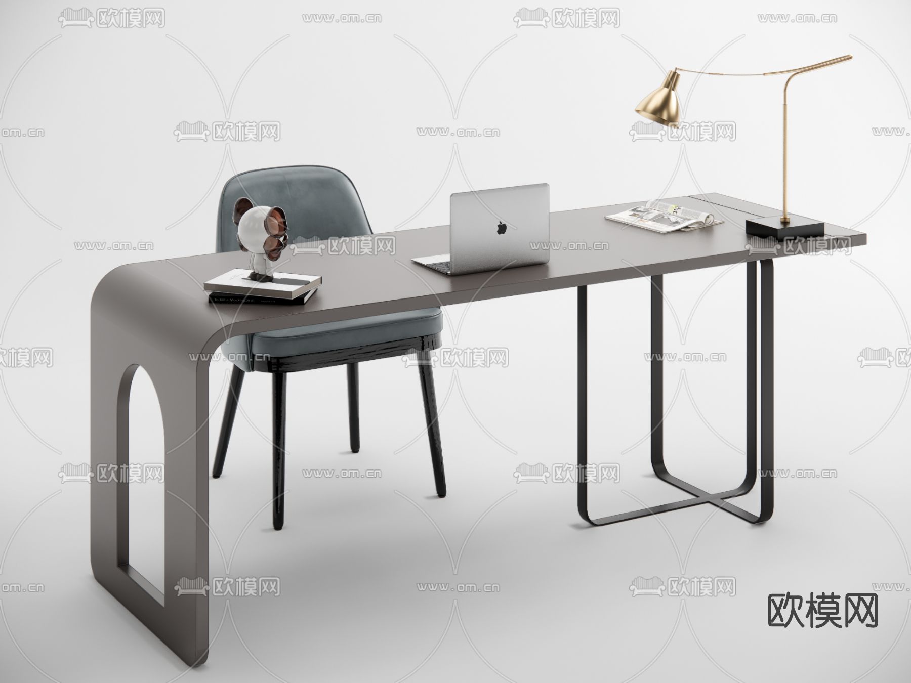 现代书桌椅su模型下载（渲染图1）