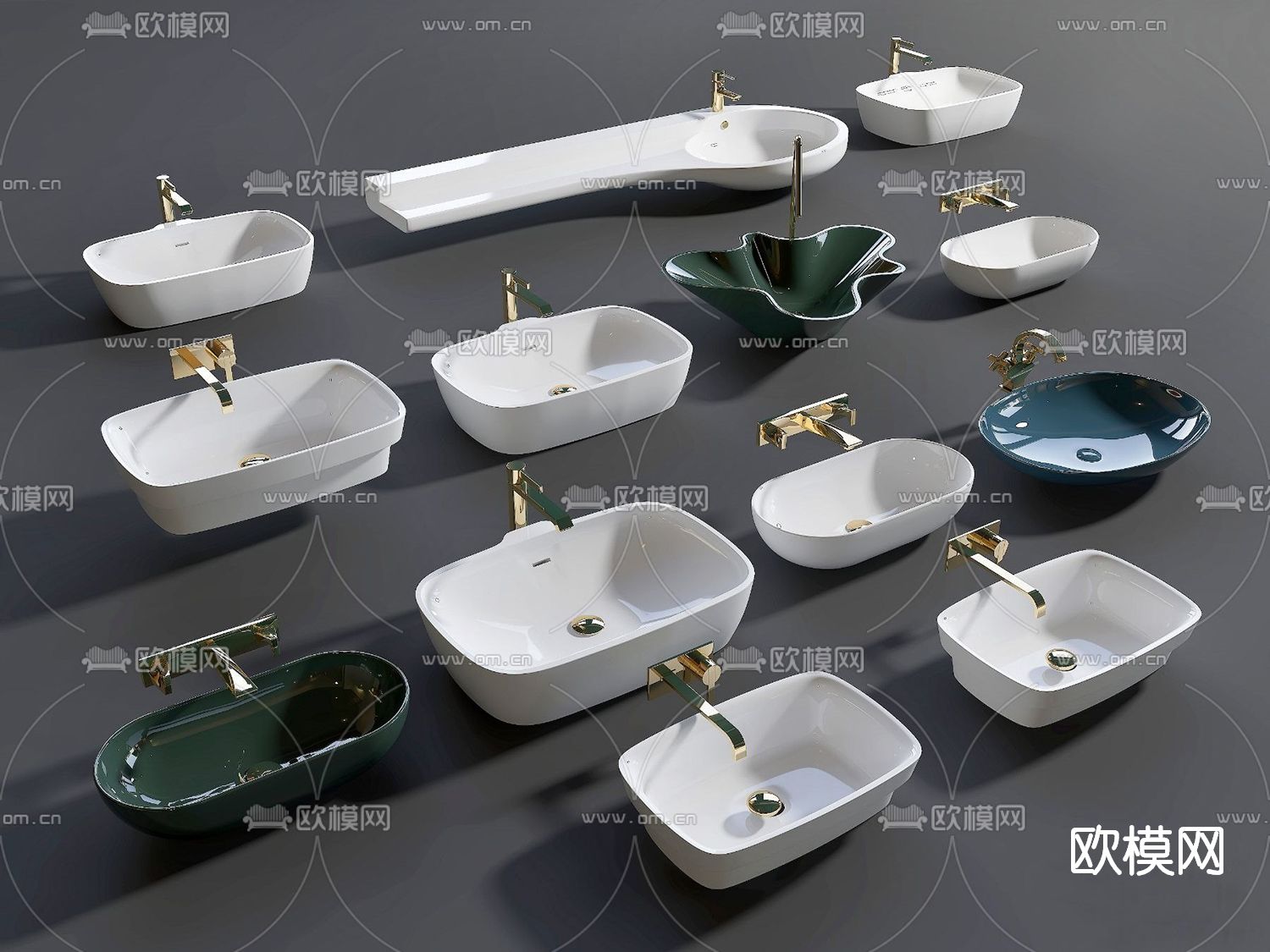 现代洗手台盆su模型