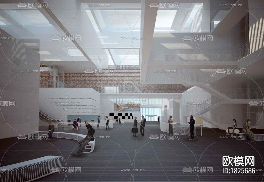 圖書館cad施工圖下載(渲染圖5)