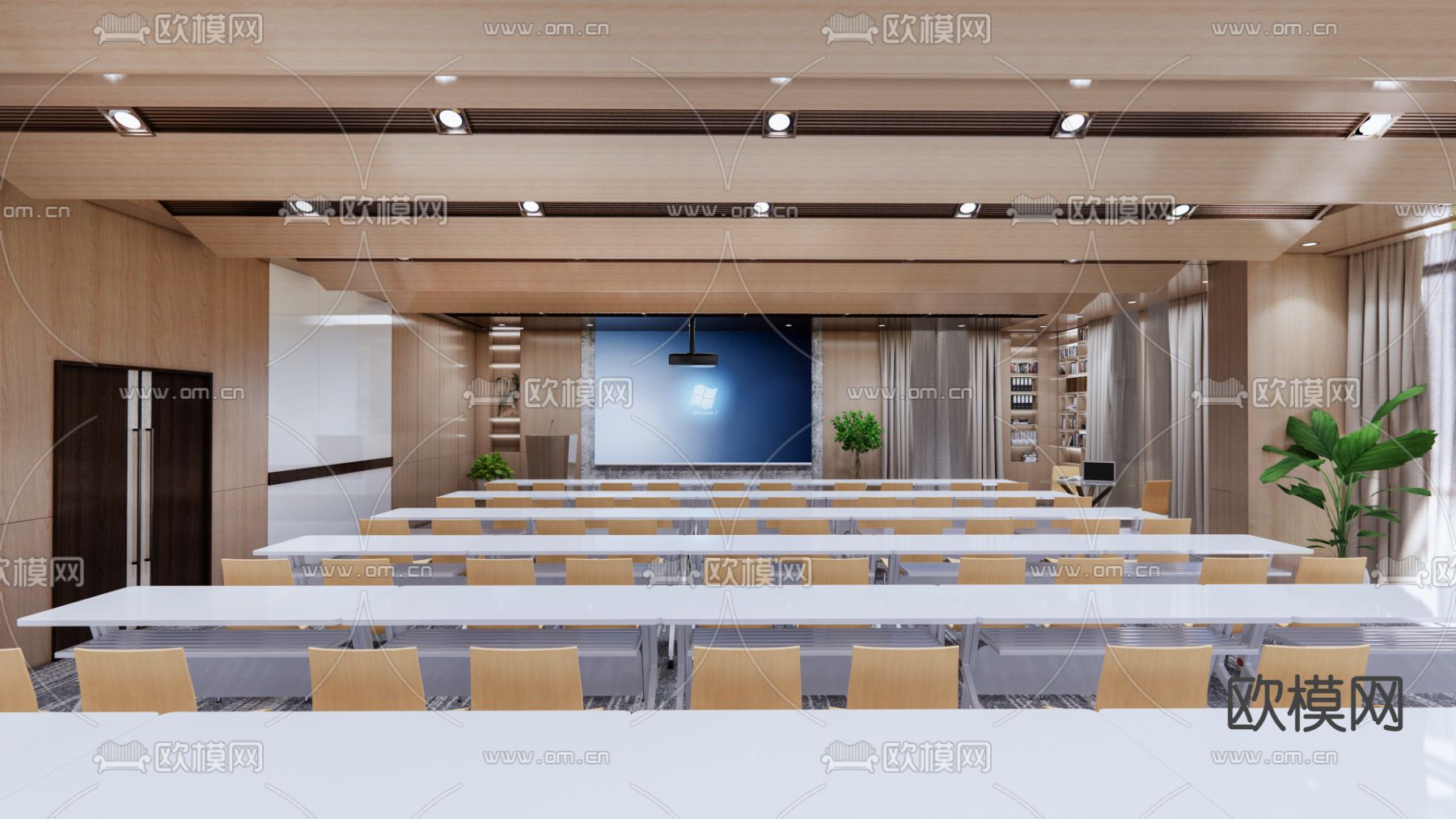 现代报告厅su模型下载（渲染图1）