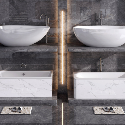  现代浴缸su模型 