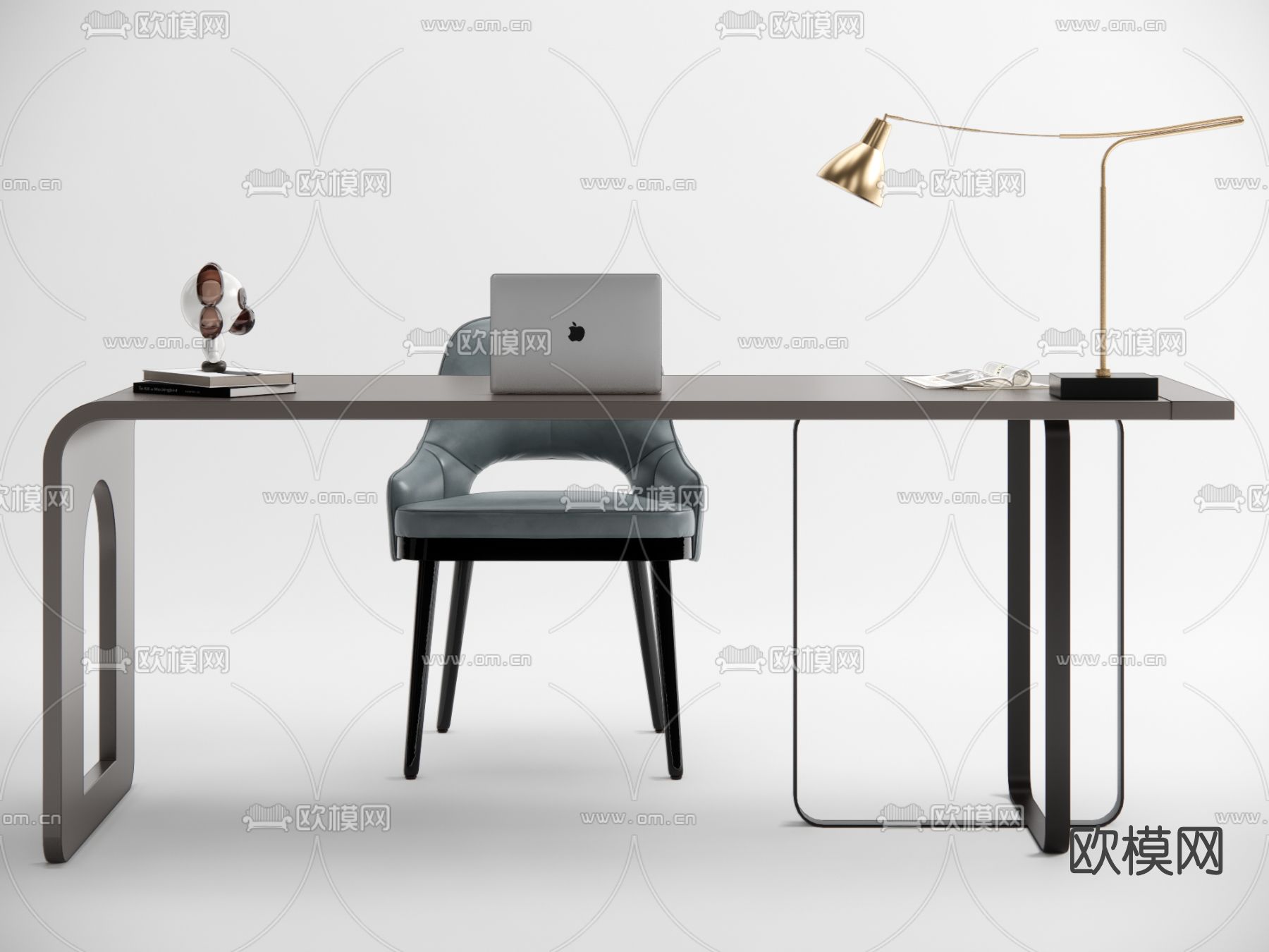 现代书桌椅su模型下载（渲染图2）