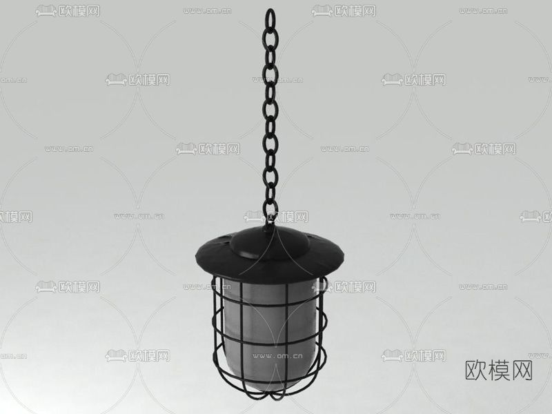 工业风吊灯免费3d模型下载