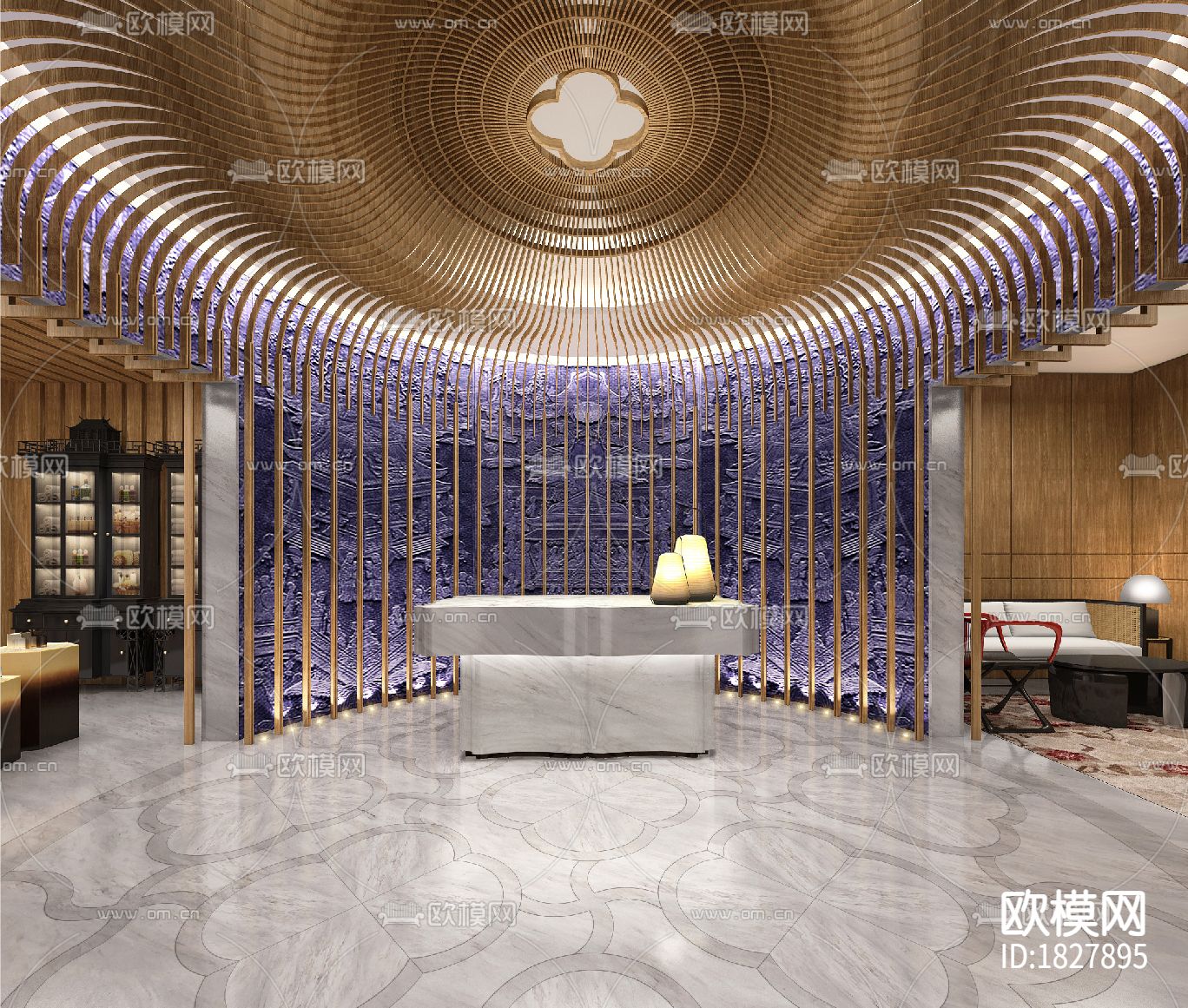 苏州柏悦酒店cad施工图下载（渲染图5）