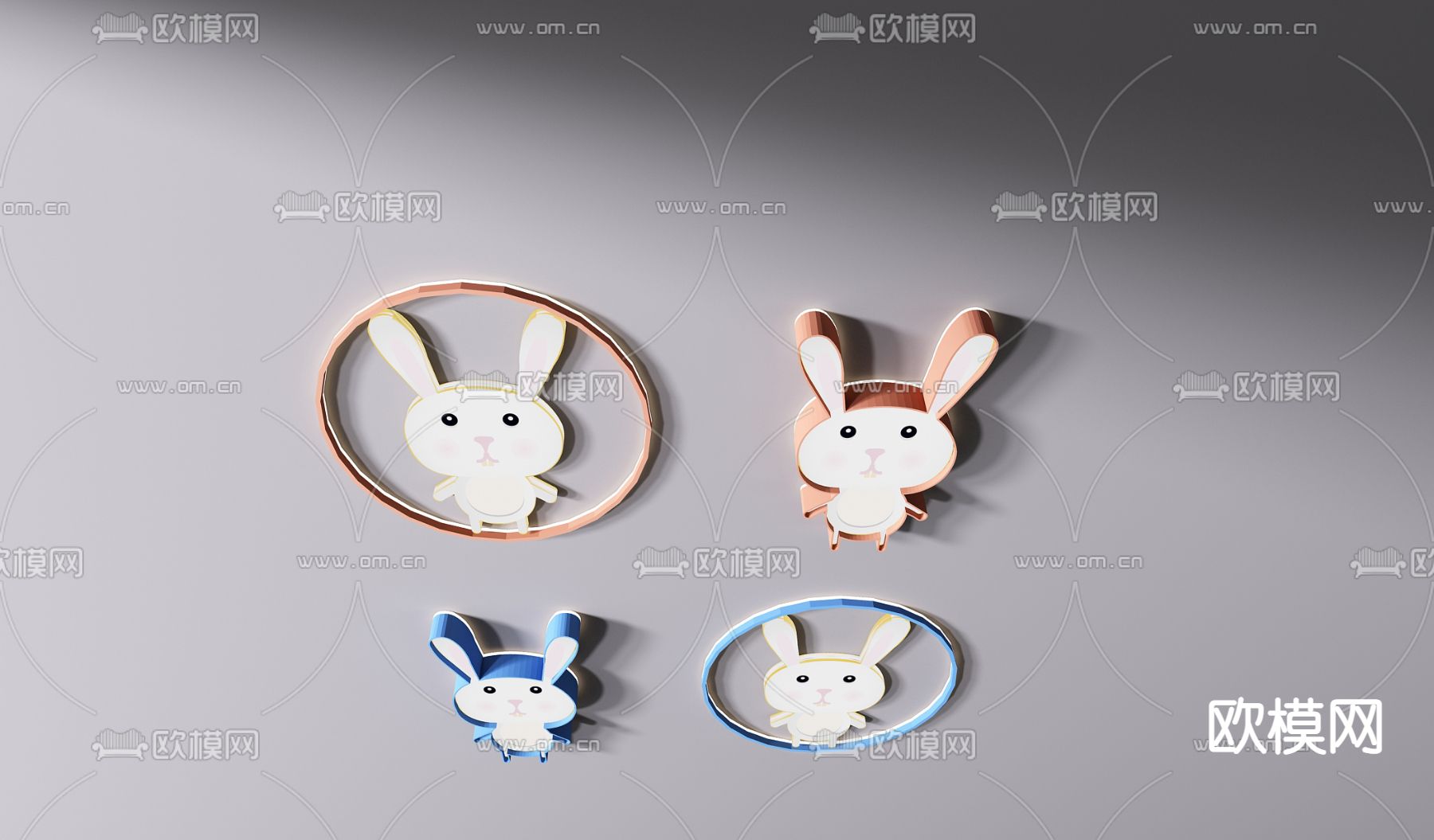 现代儿童灯壁灯3d模型下载（渲染图2）