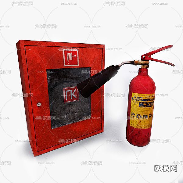 现代灭火器消防器械免费3d模型下载