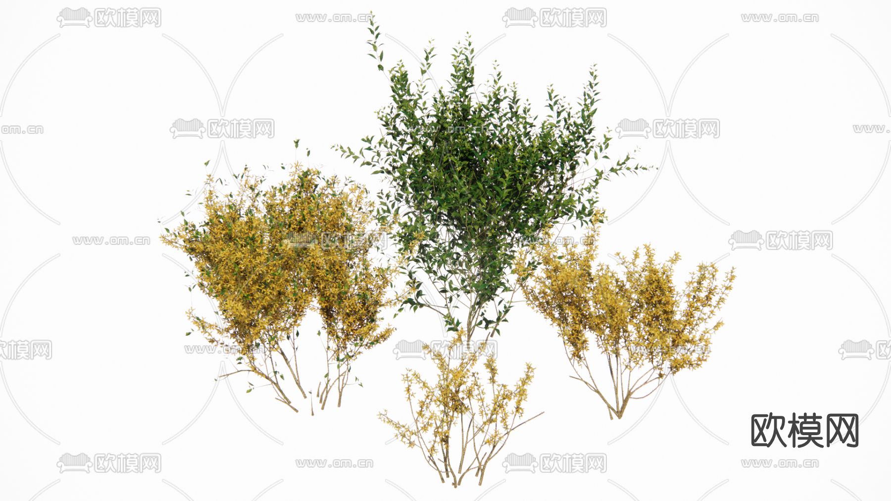 现代灌木丛su模型下载
