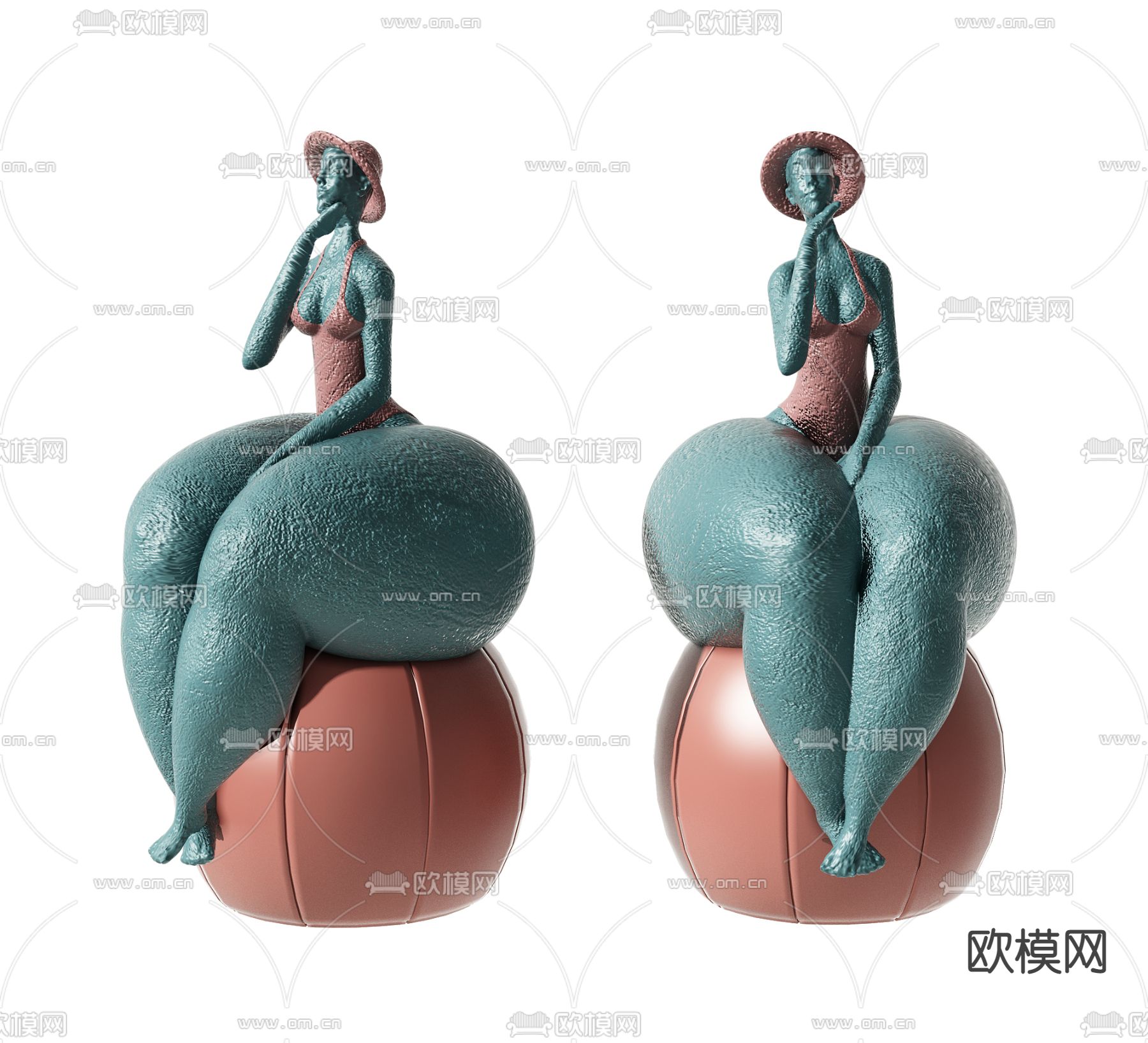 现代人物雕塑3d模型