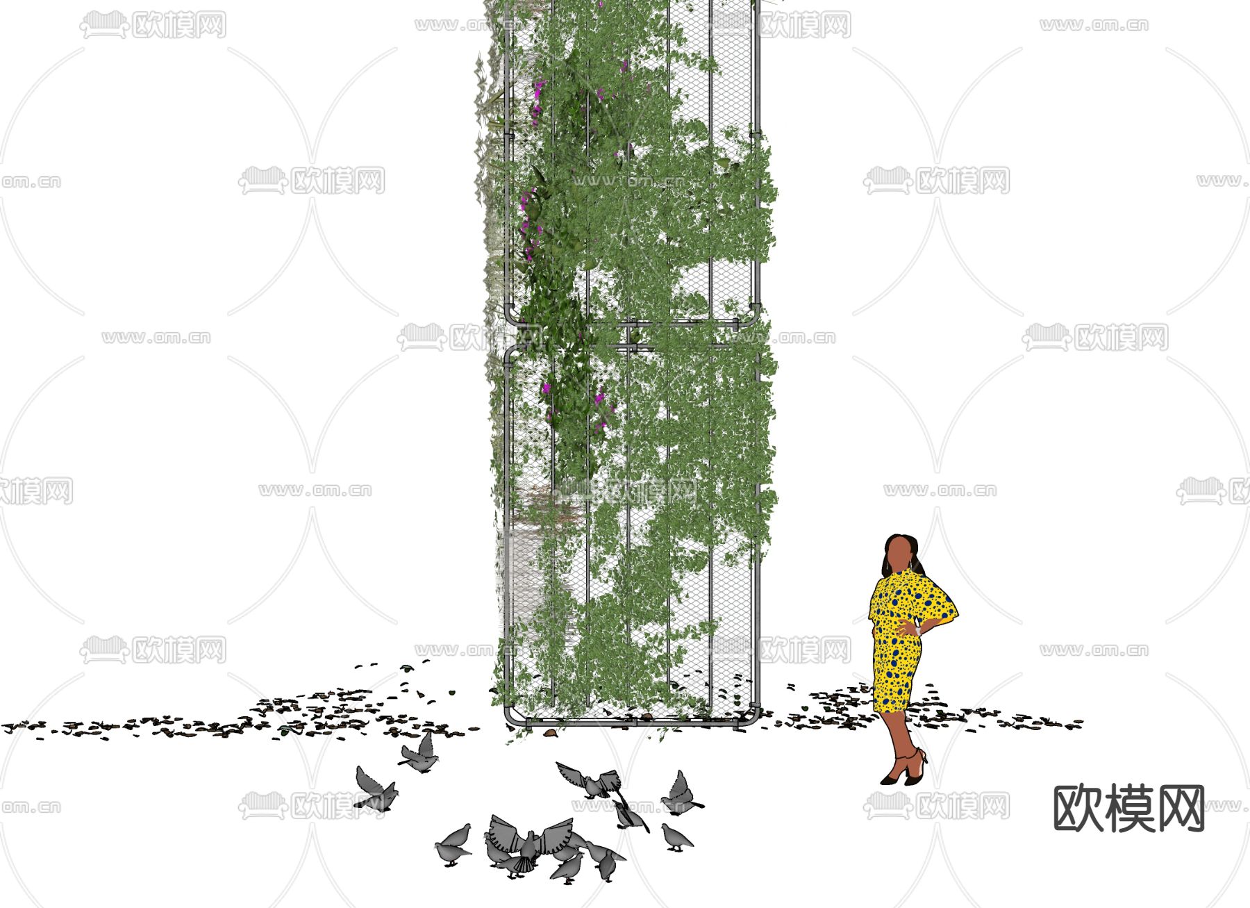 现代绿植藤曼su模型下载