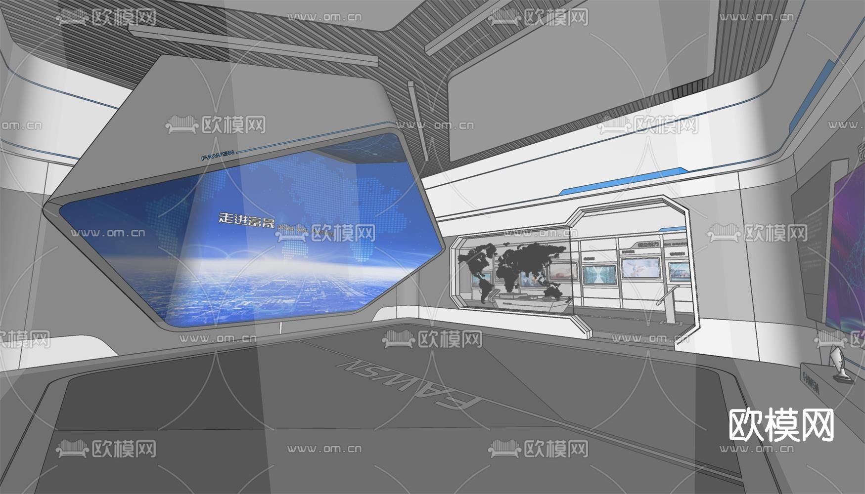 现代科技展厅su模型下载（渲染图5）